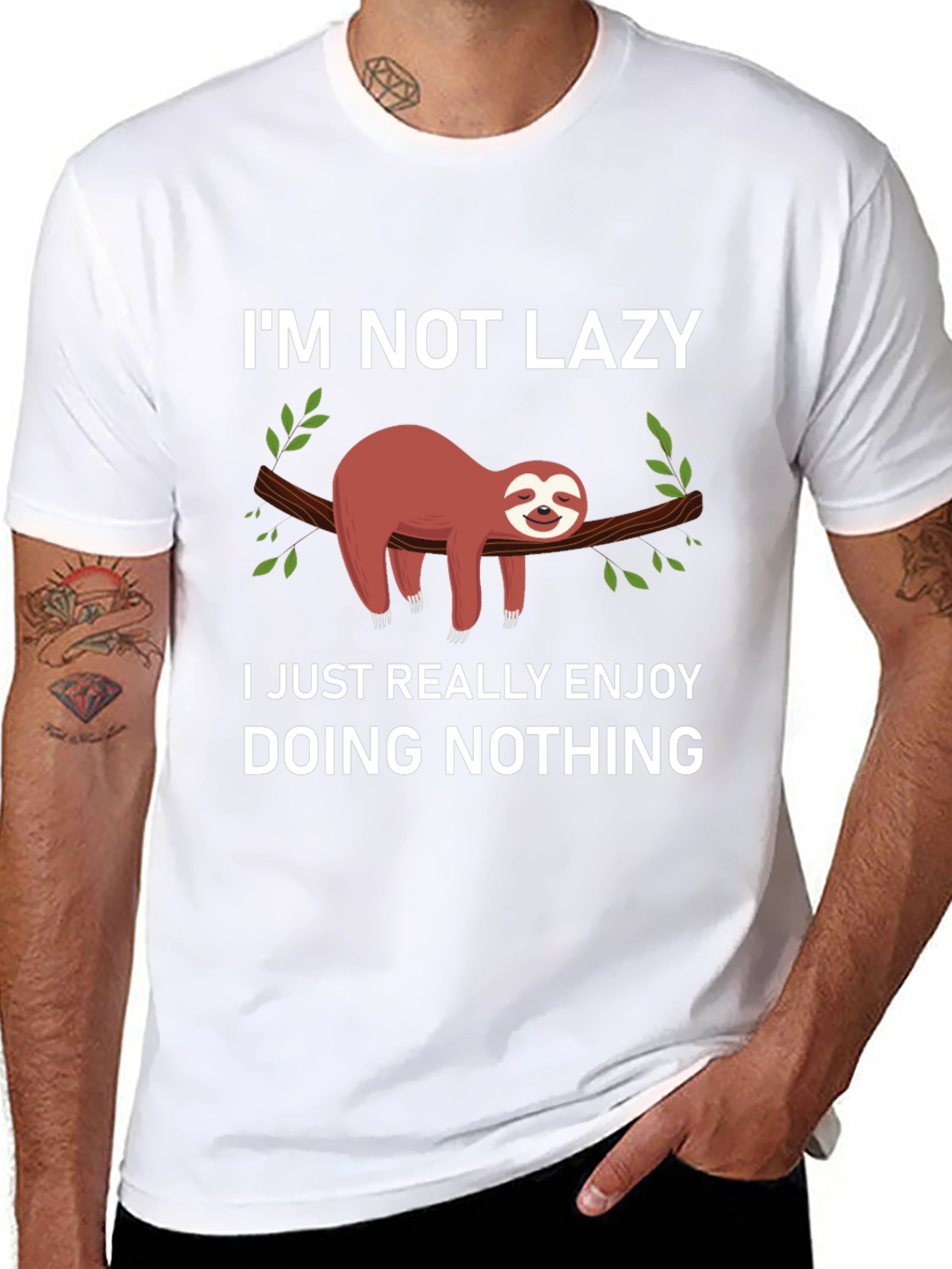 Lazy Sloth T-Shirt - Funny Graphic Tee