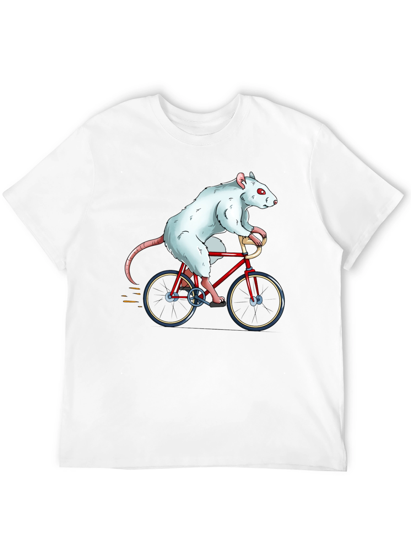 Rat on Bike Graphic Tee - Black Cotton T-Shirt