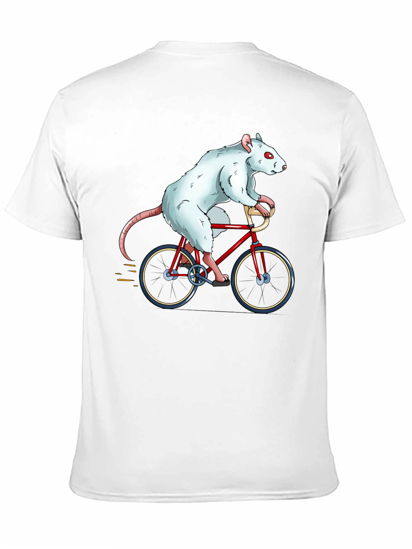 Rat on Bike Graphic Tee - Black Cotton T-Shirt