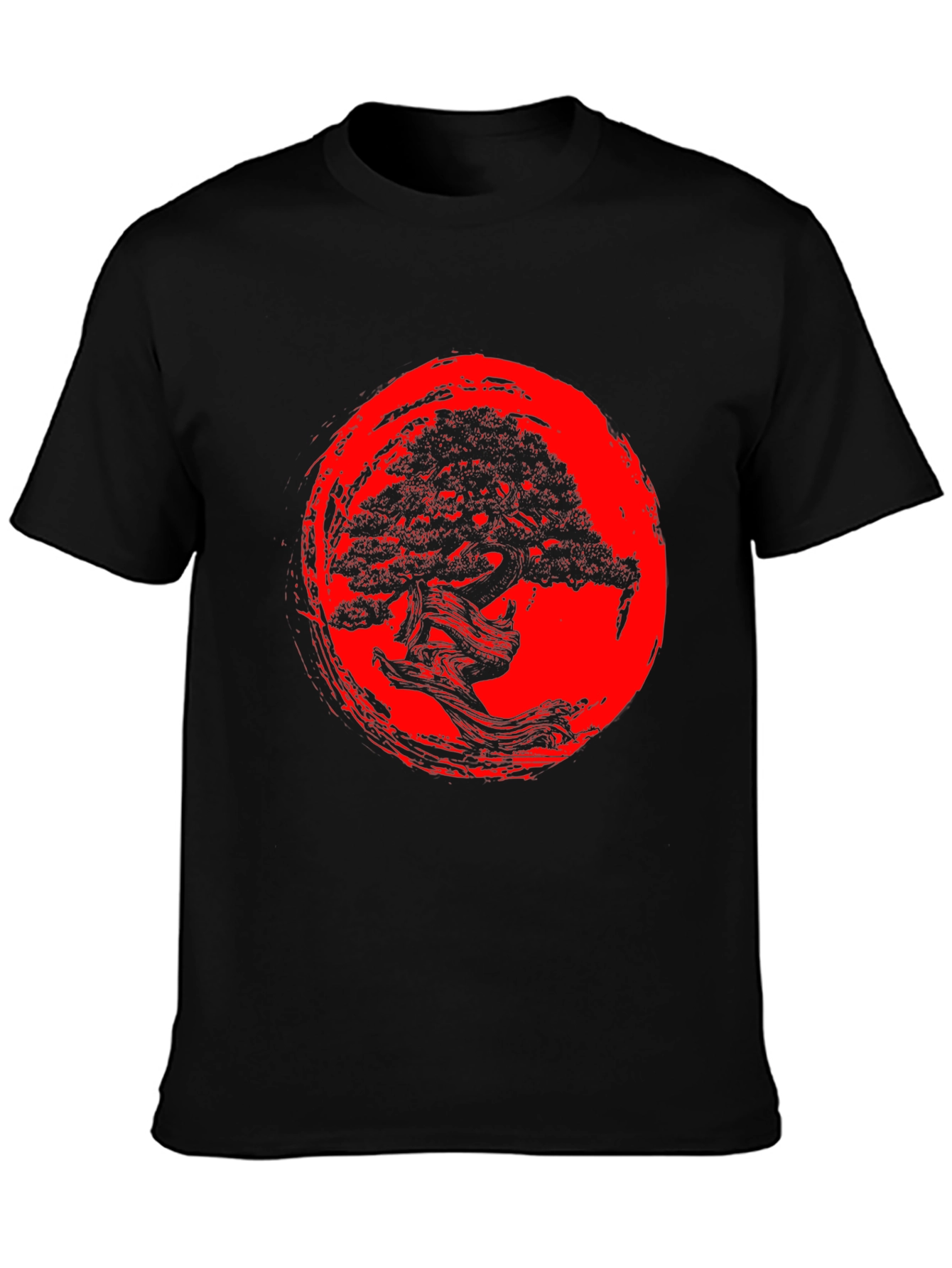 Bonsai Tree Graphic T-Shirt - Zen Style Black Tee