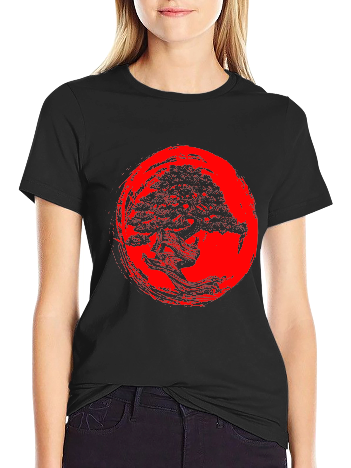 Bonsai Tree Graphic T-Shirt - Zen Style Black Tee
