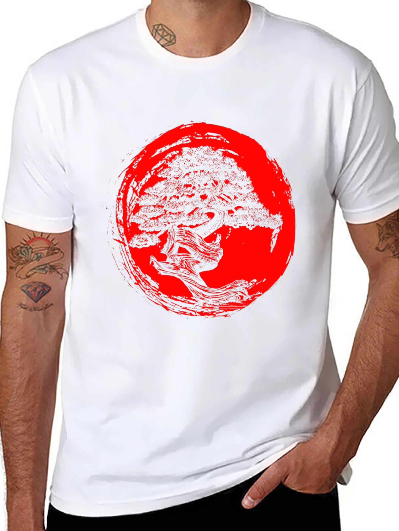 Bonsai Tree Graphic T-Shirt - Zen Style Black Tee