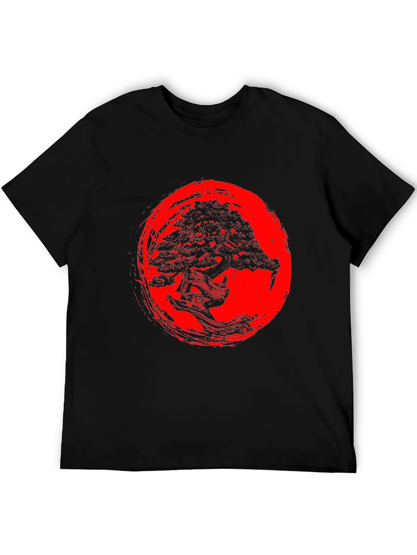 Bonsai Tree Graphic T-Shirt - Zen Style Black Tee