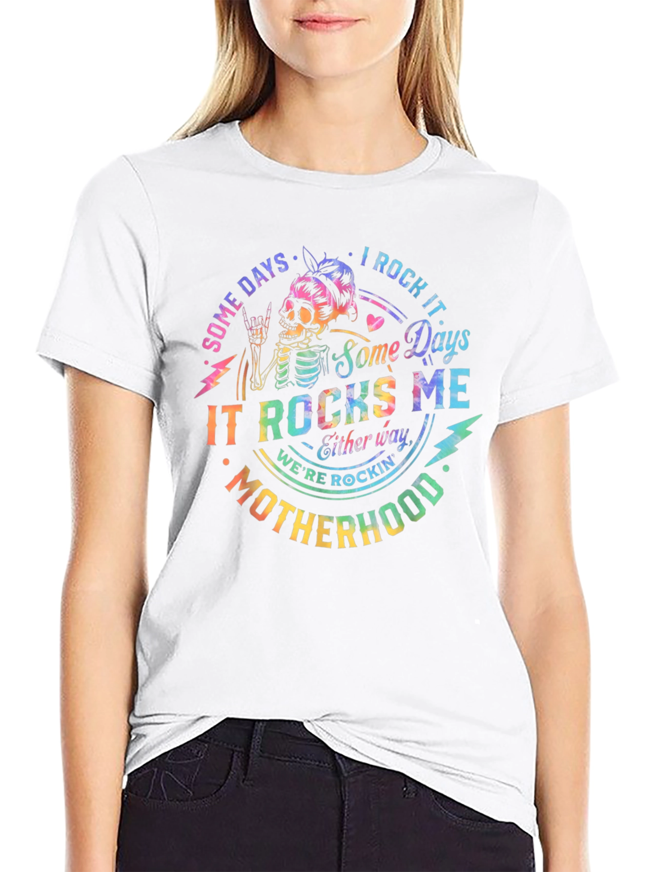 Rockin Motherhood T-Shirt - Skeleton Design