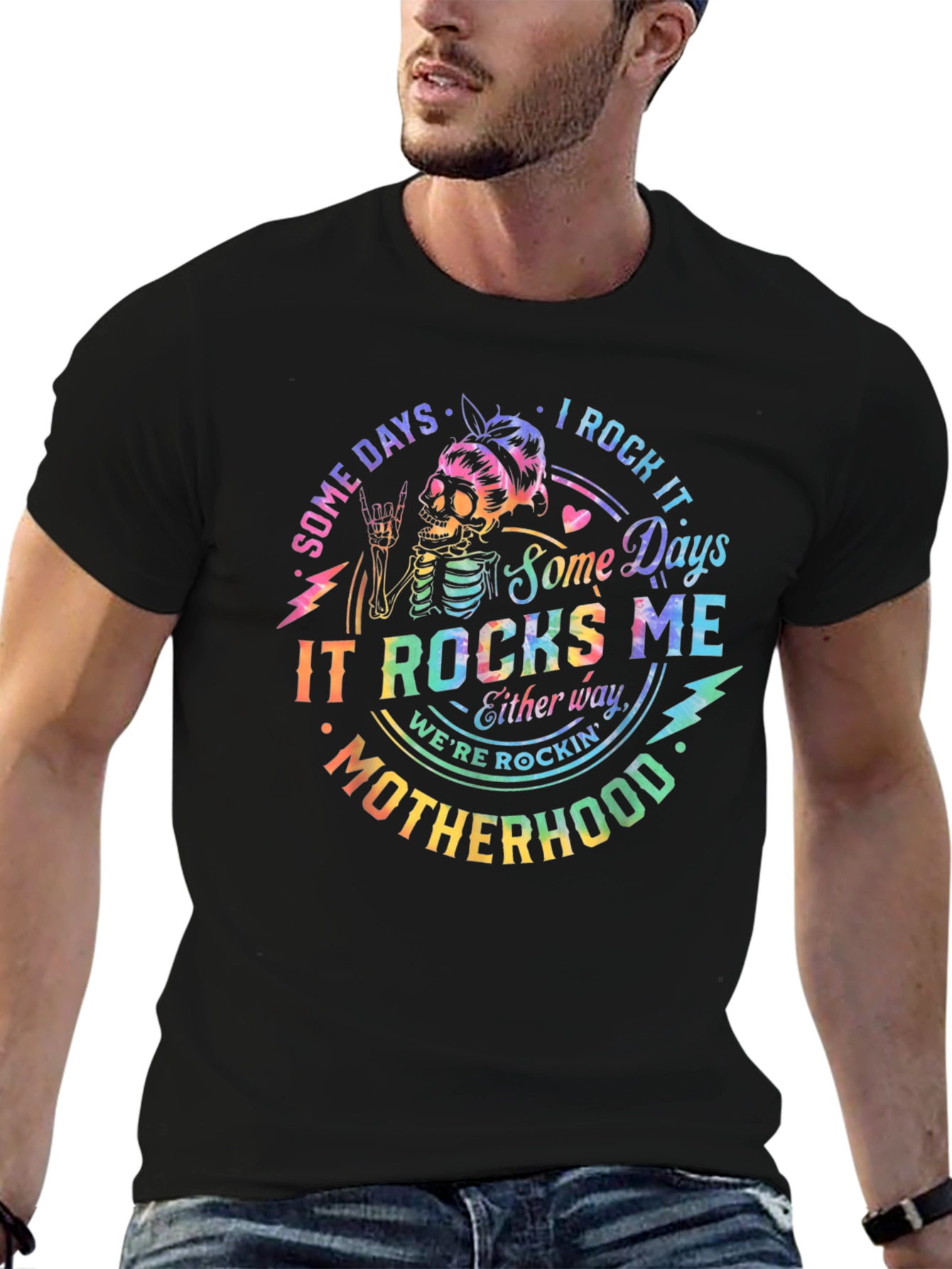 Rockin Motherhood T-Shirt - Skeleton Design
