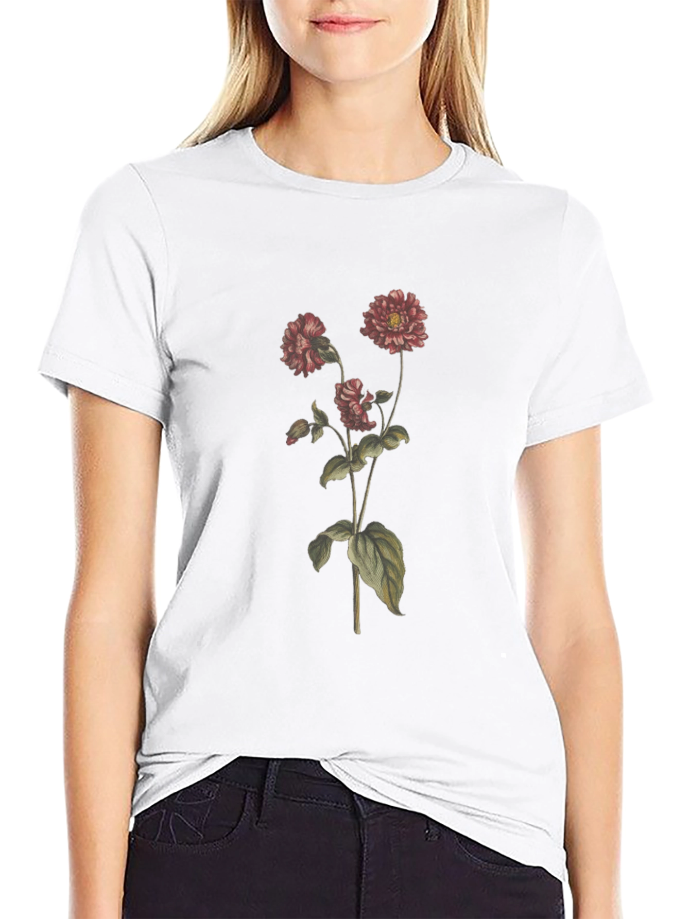 Floral Print Crew Neck T-Shirt
