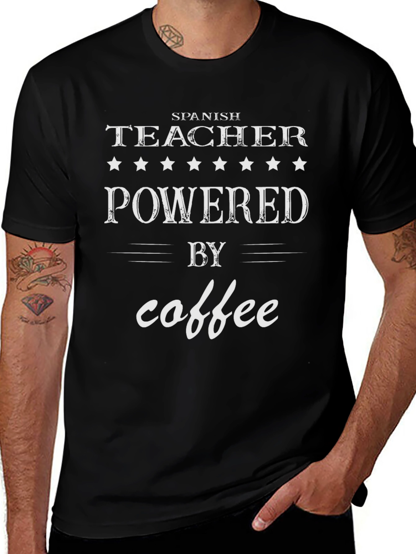 Spanish Teacher Powered By Coffee T-Shirt