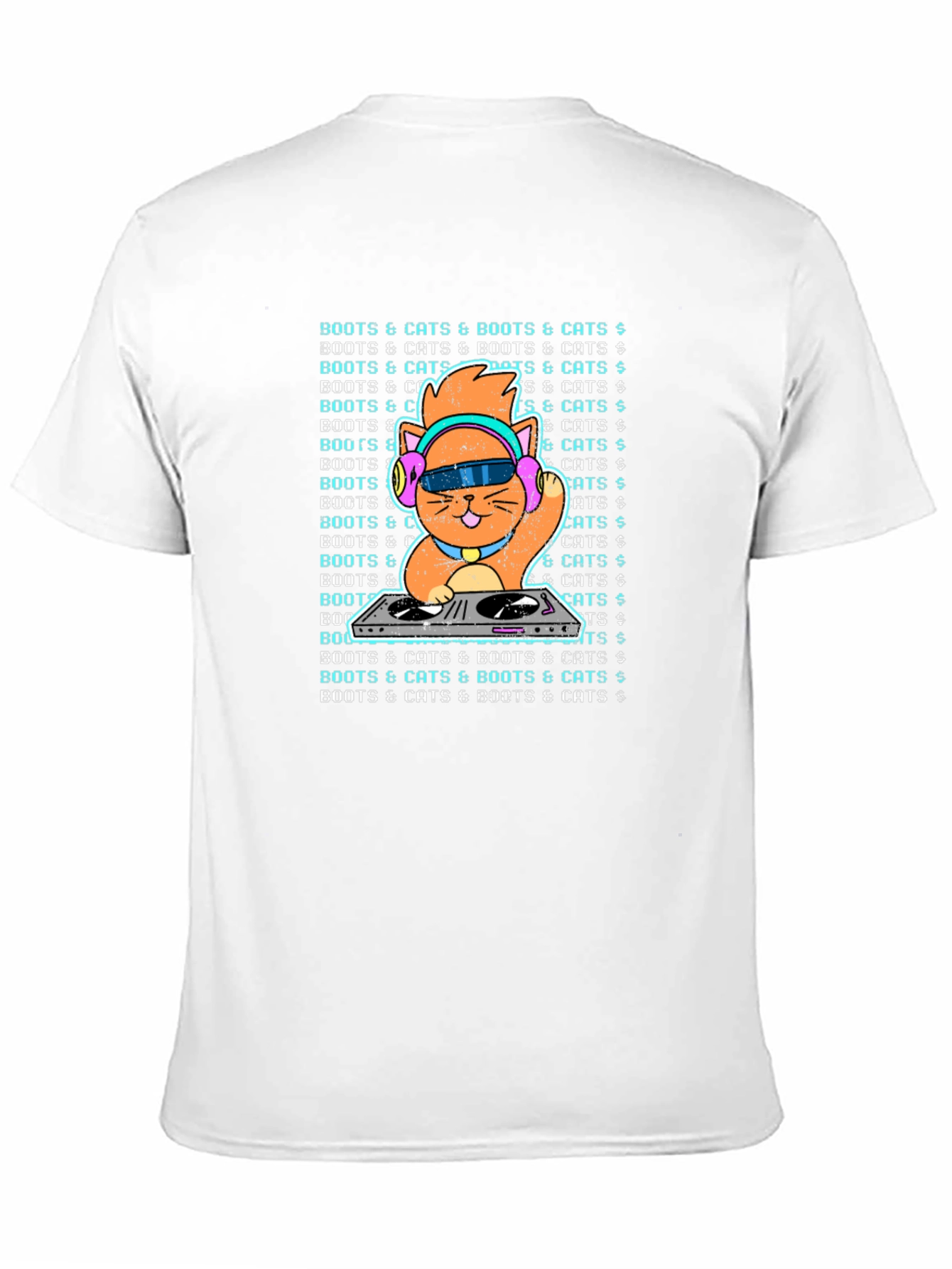 DJ Cat Graphic T-Shirt - Boots & Cats
