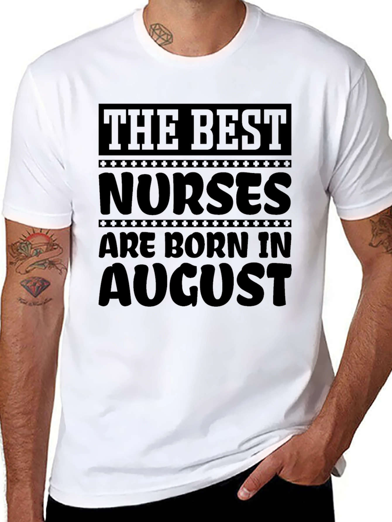 Best Nurses Born in August Black T-Shirt