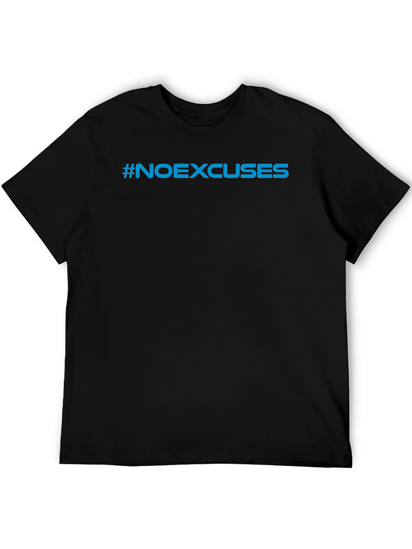 #NoExcuses Black Graphic Tee - Motivational Shirt