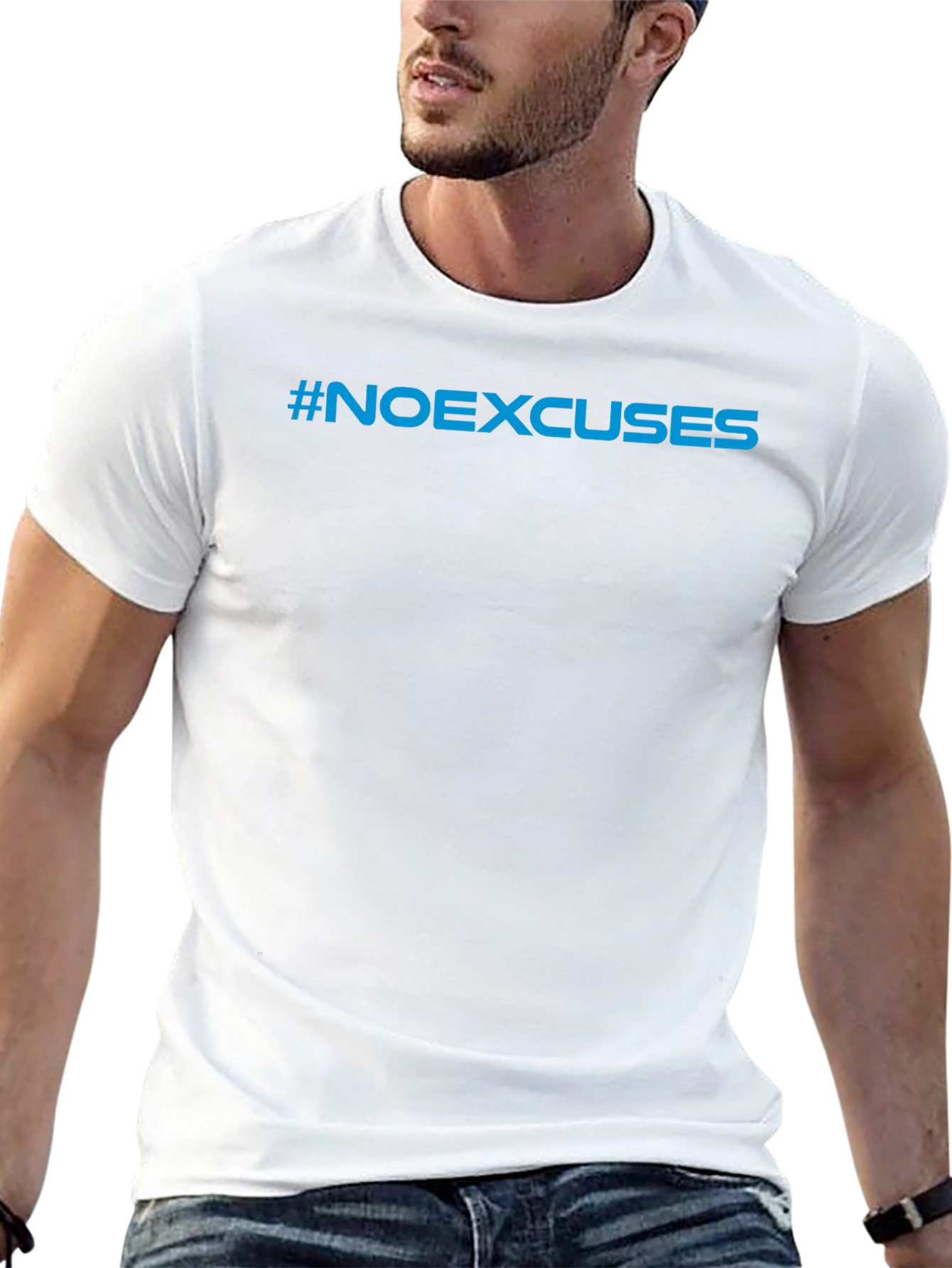 #NoExcuses Black Graphic Tee - Motivational Shirt