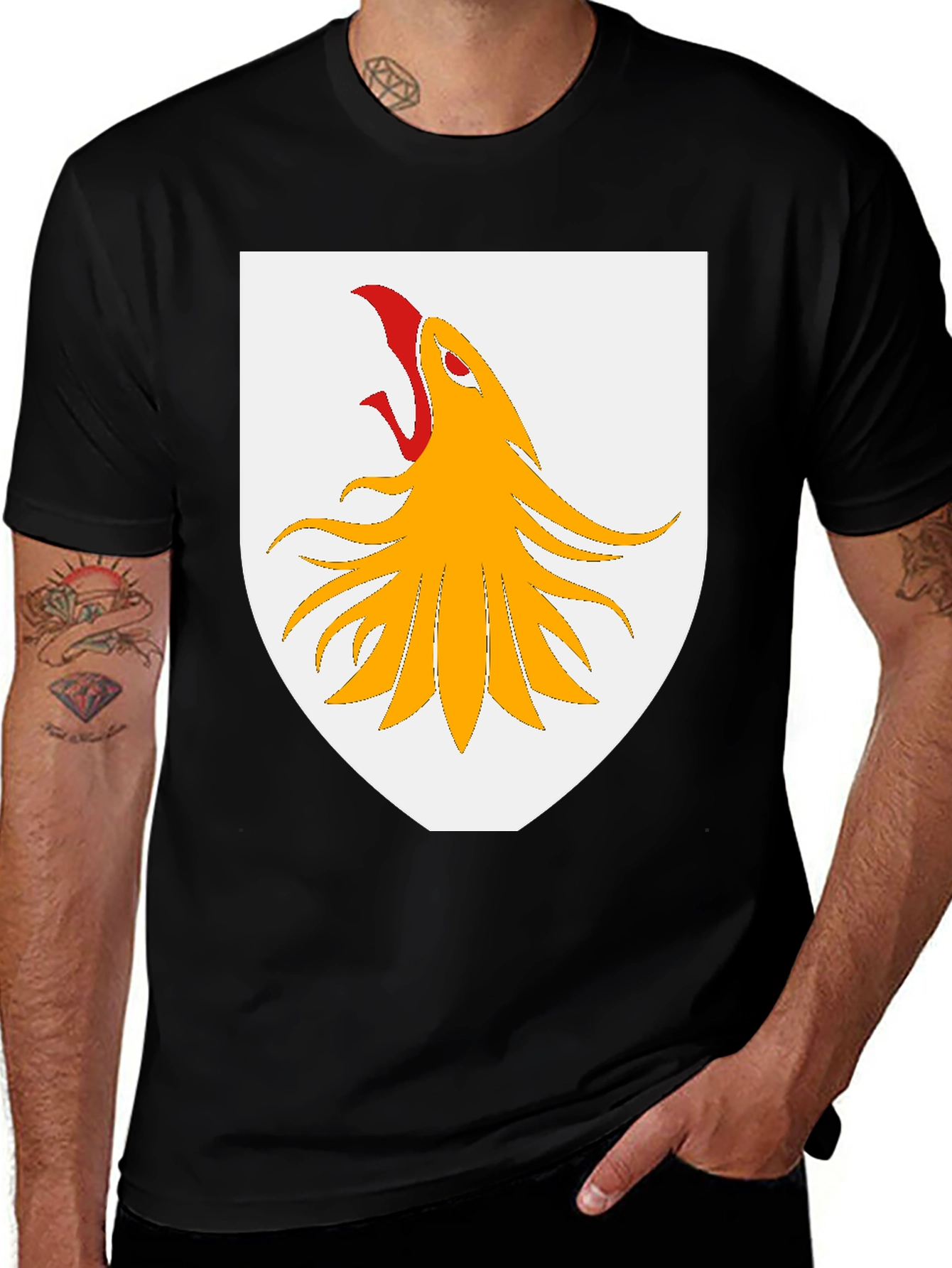 Griffin Shield Graphic T-Shirt - Black Cotton Tee