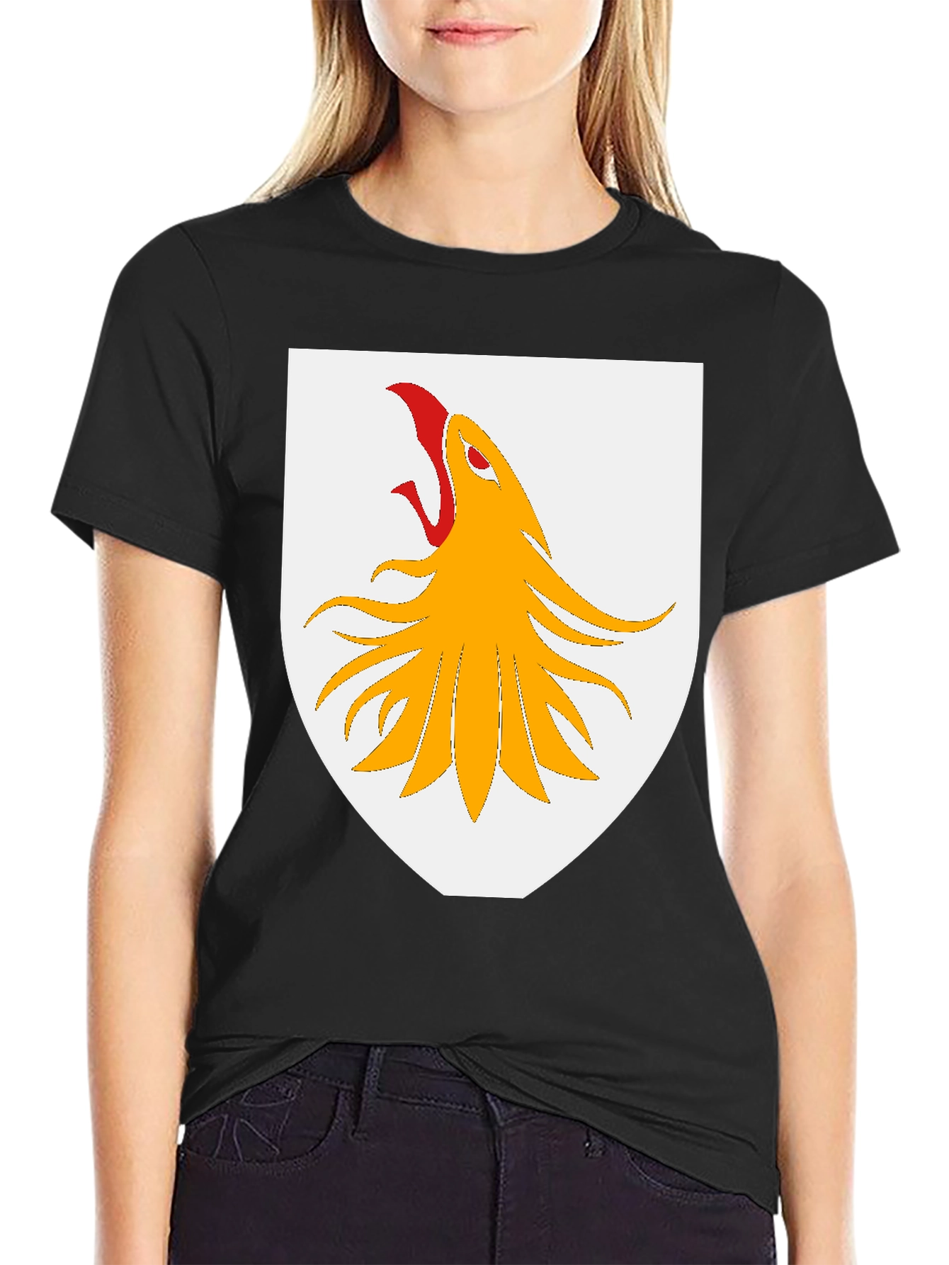 Griffin Shield Graphic T-Shirt - Black Cotton Tee