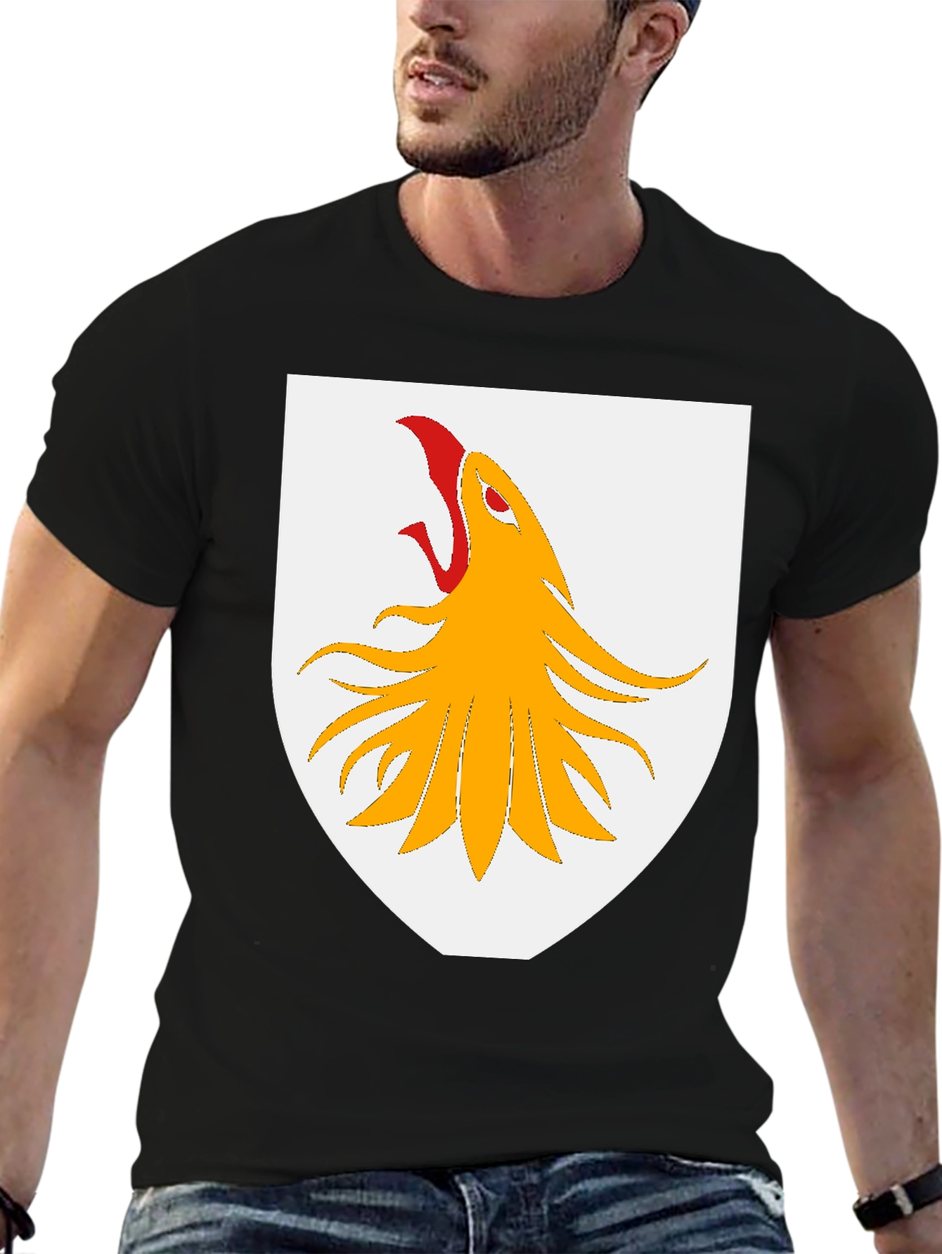 Griffin Shield Graphic T-Shirt - Black Cotton Tee