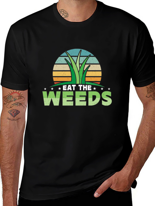 Eat The Weeds Graphic Tee - Black Cotton Blend T-Shirt
