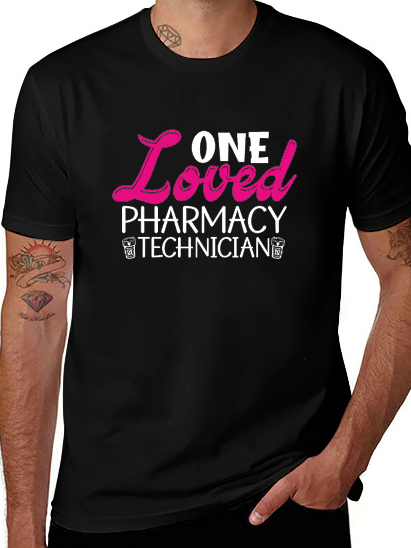 One Loved Pharmacy Technician T-Shirt - Black
