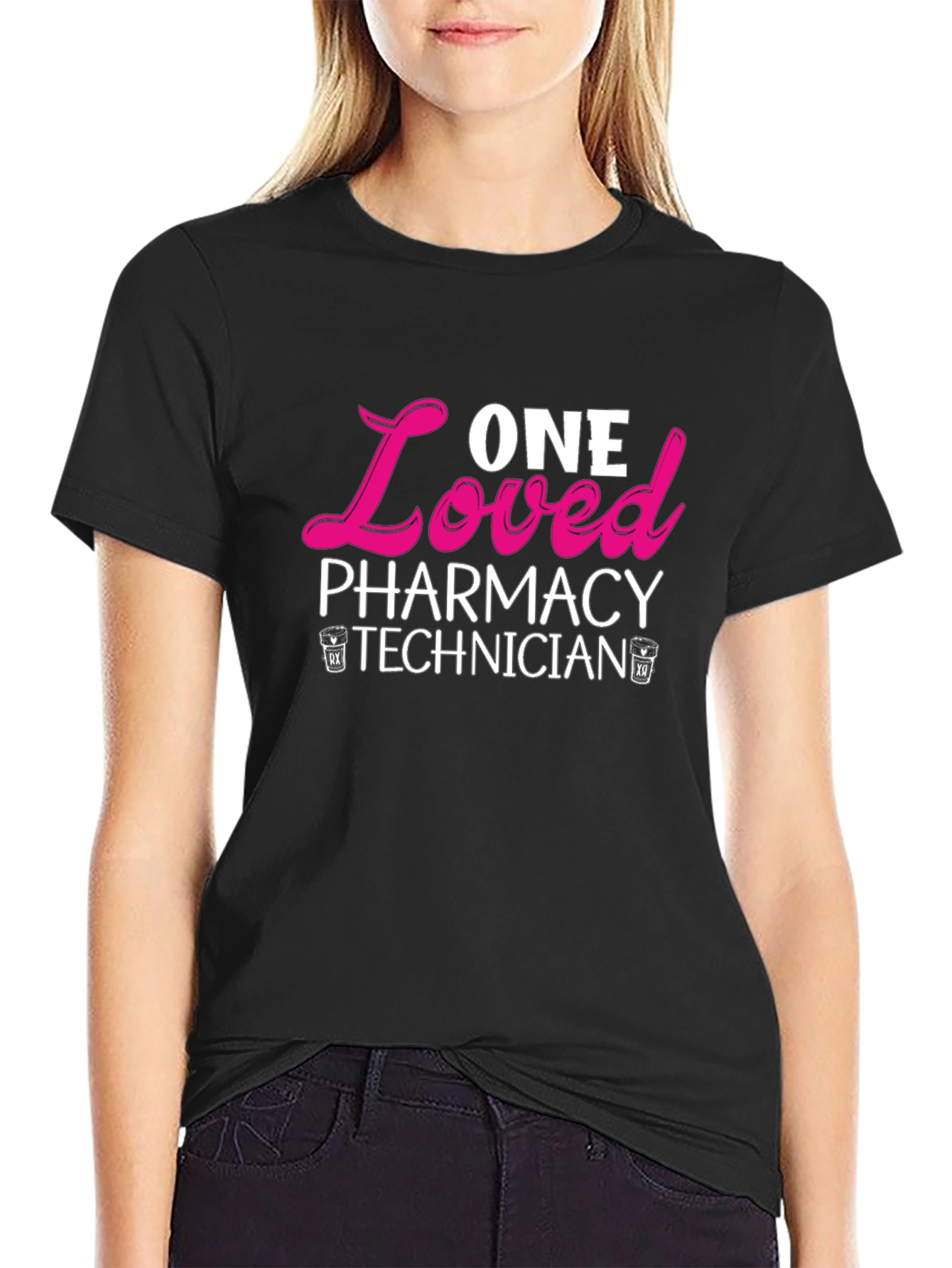 One Loved Pharmacy Technician T-Shirt - Black
