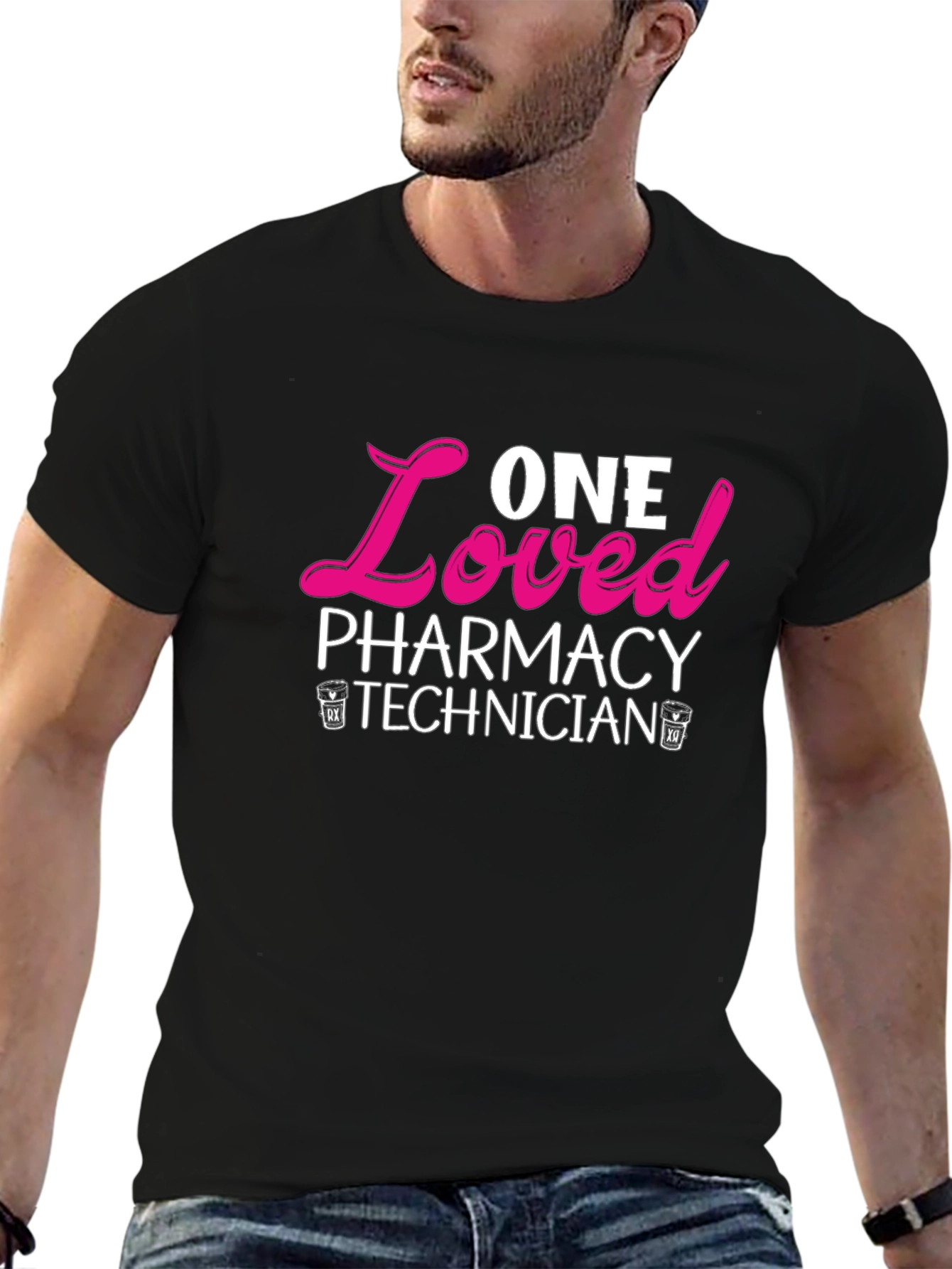 One Loved Pharmacy Technician T-Shirt - Black