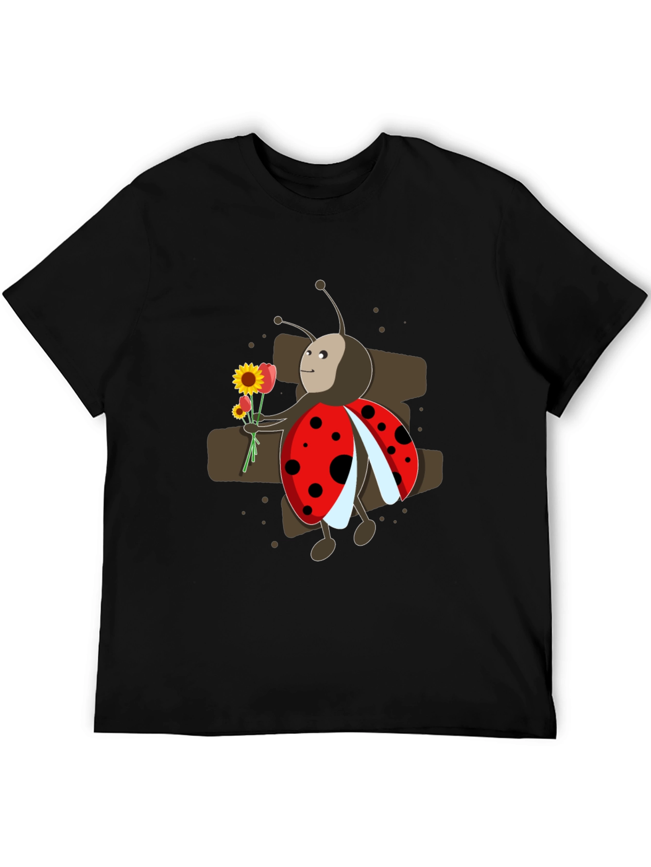 Ladybug with Flowers Graphic T-Shirt