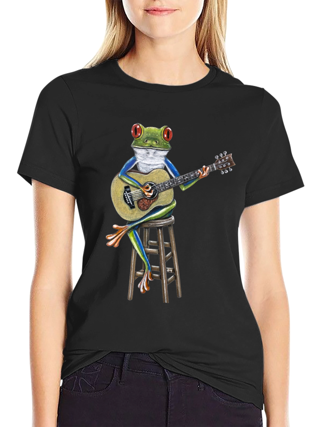 Frog Playing Guitar Graphic T-Shirt
