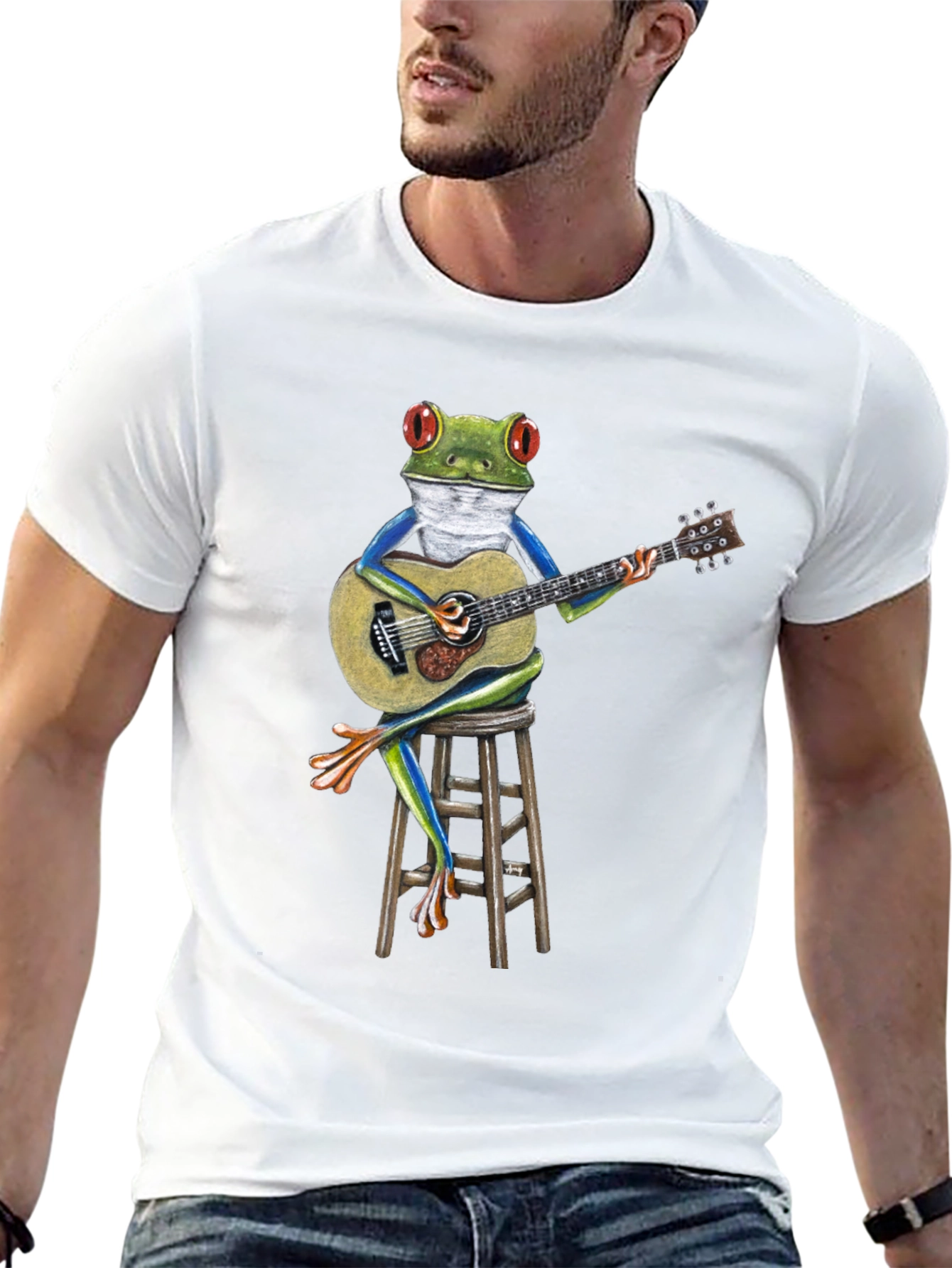 Frog Playing Guitar Graphic T-Shirt