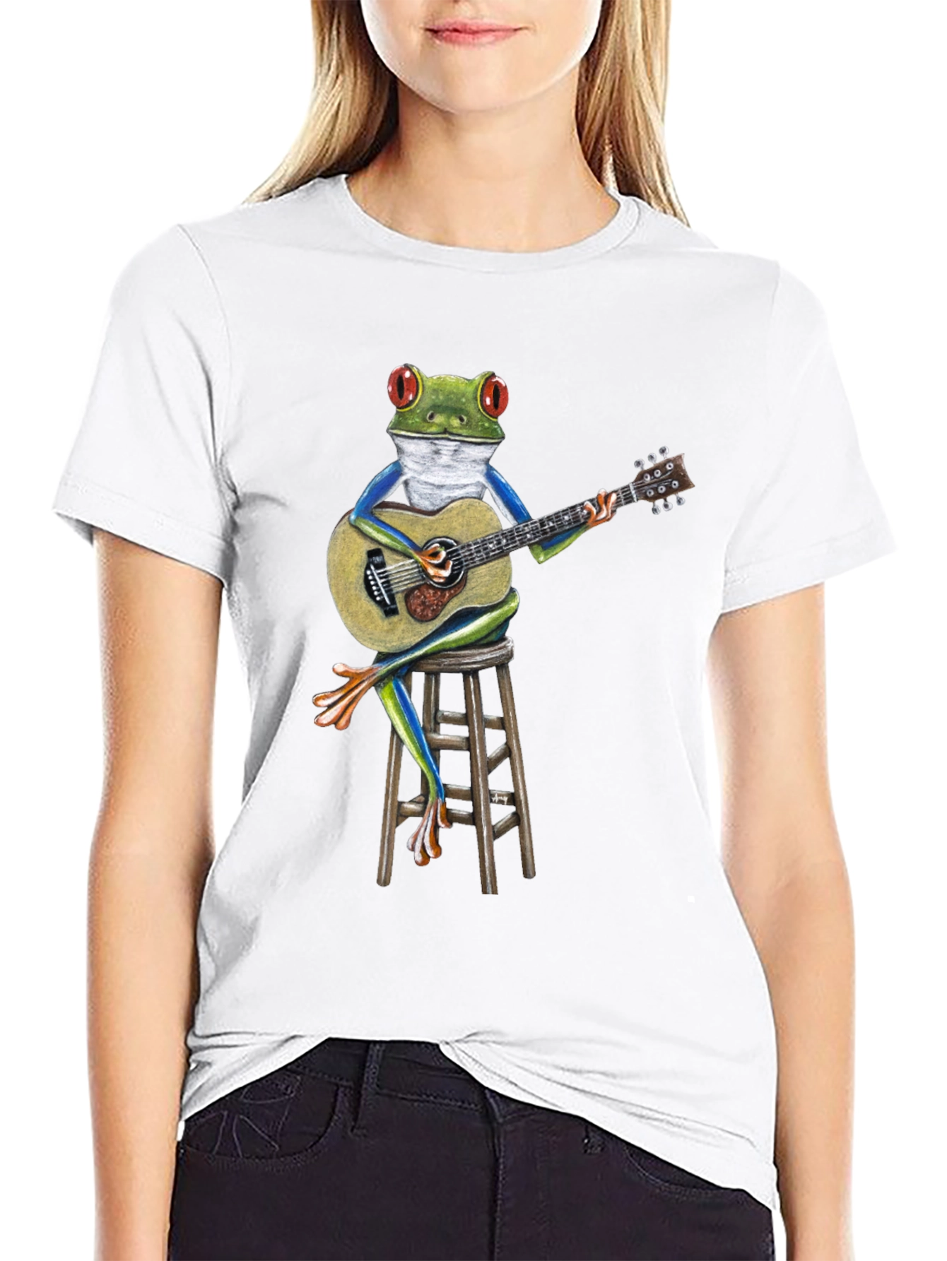 Frog Playing Guitar Graphic T-Shirt