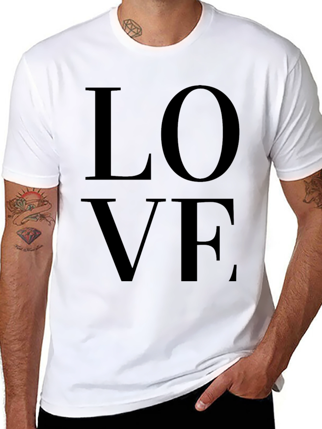Love Graphic Black T-Shirt for Men