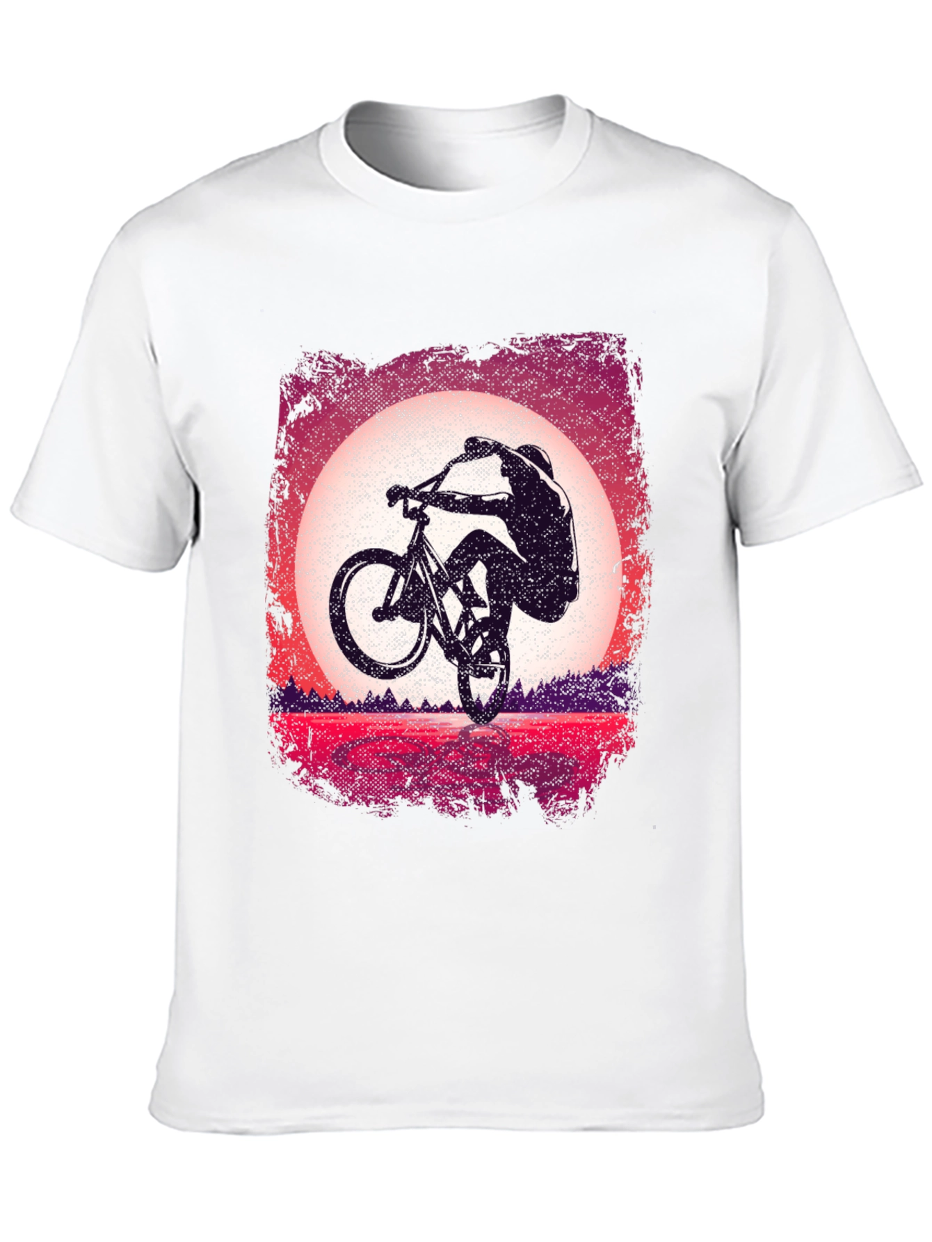 Mountain Bike Sunset Graphic T-Shirt