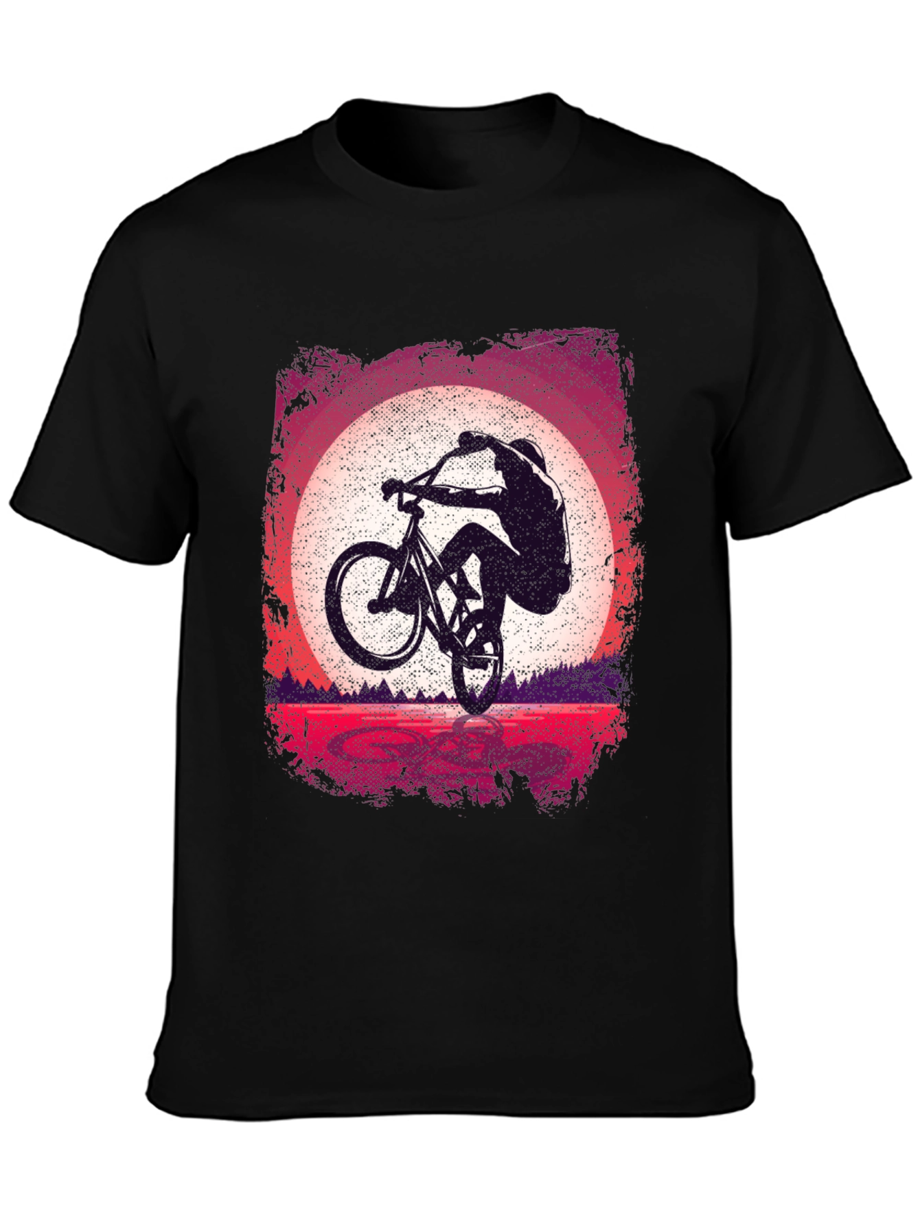 Mountain Bike Sunset Graphic T-Shirt