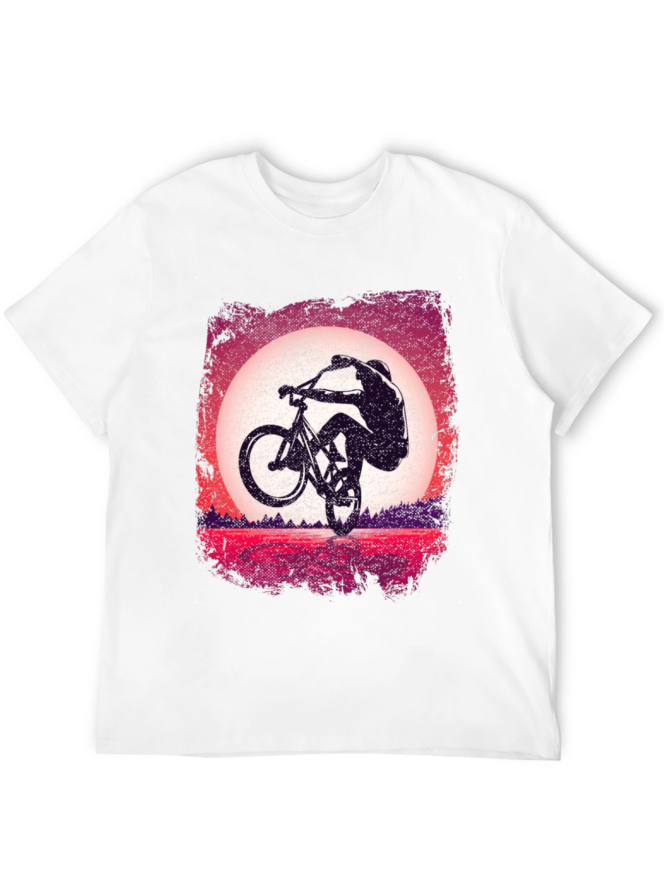 Mountain Bike Sunset Graphic T-Shirt