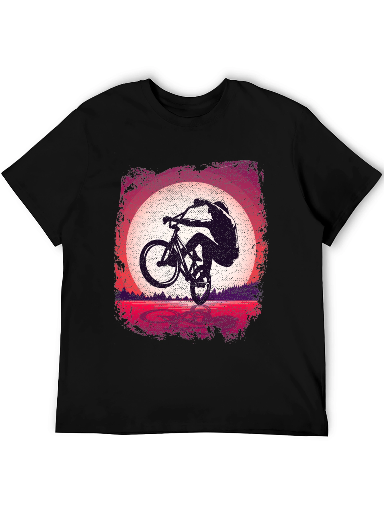 Mountain Bike Sunset Graphic T-Shirt
