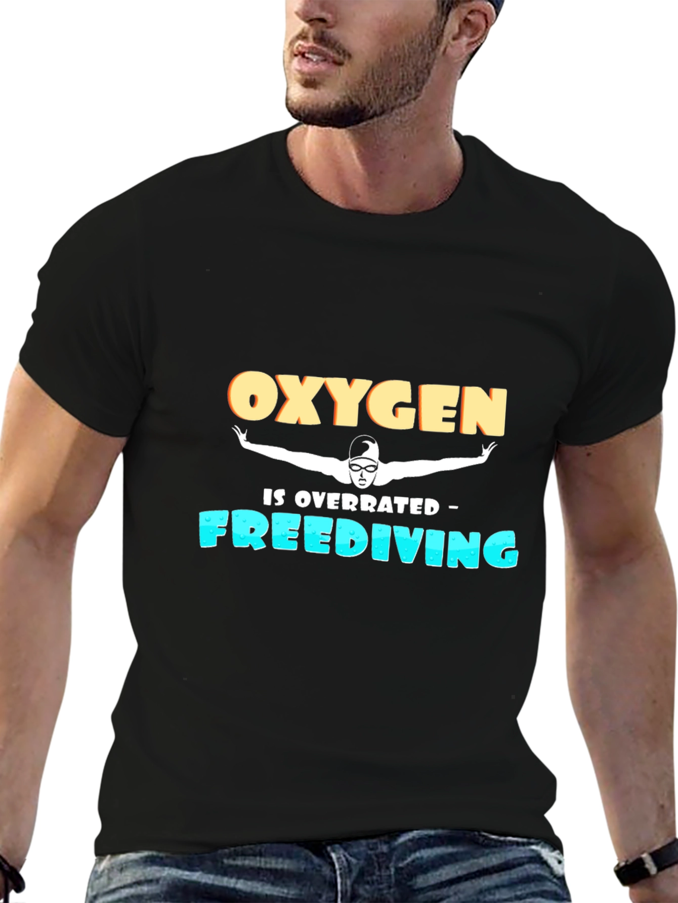 Freediving Oxygen Overrated Graphic Tee