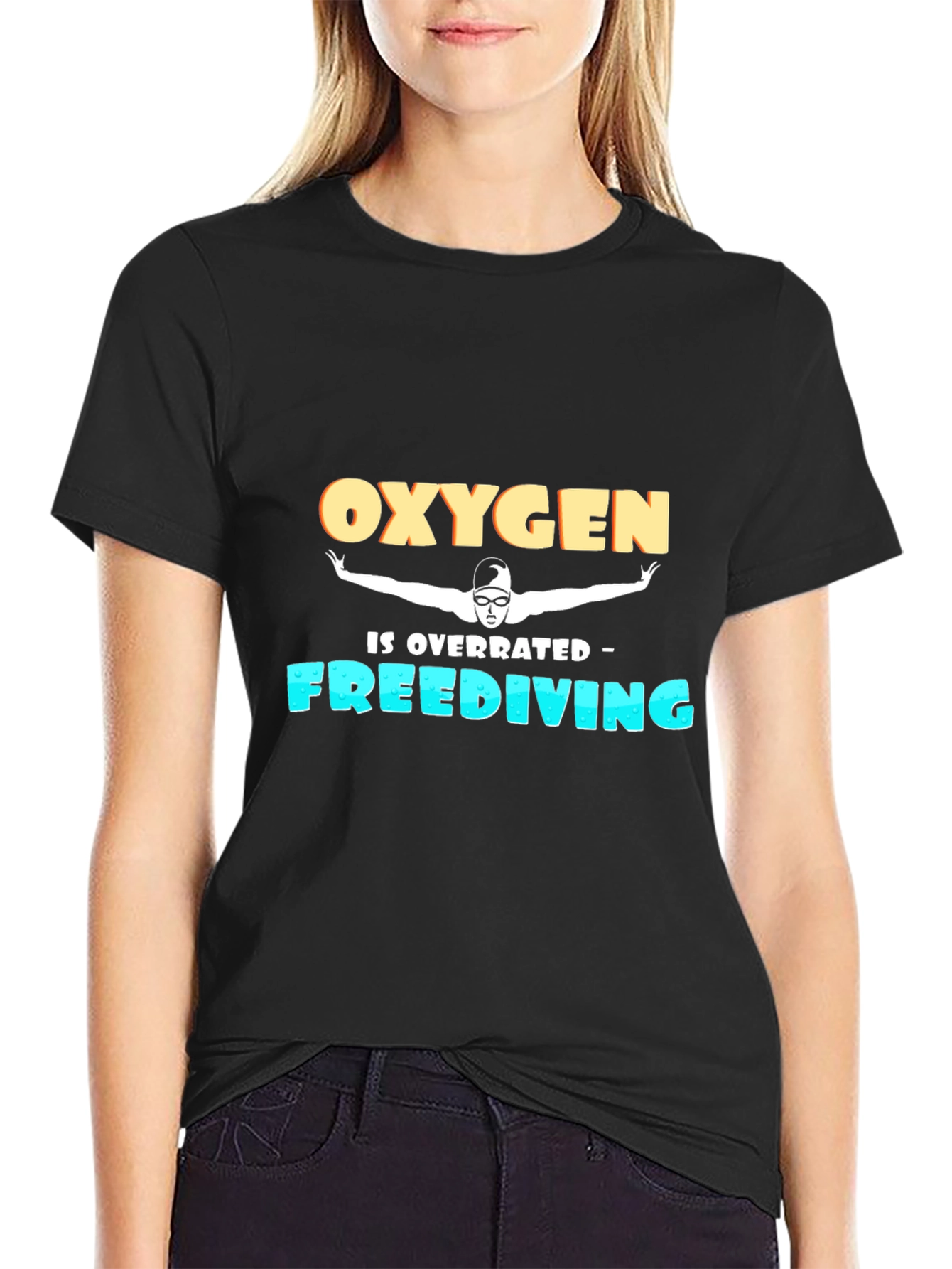 Freediving Oxygen Overrated Graphic Tee