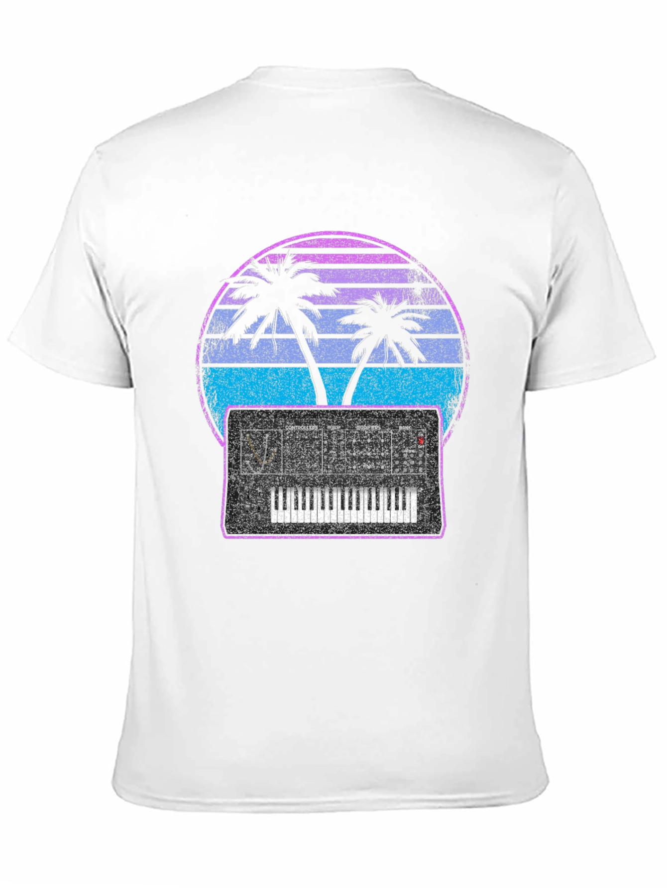 Synthwave T-Shirt - Retro Palm Synth Design