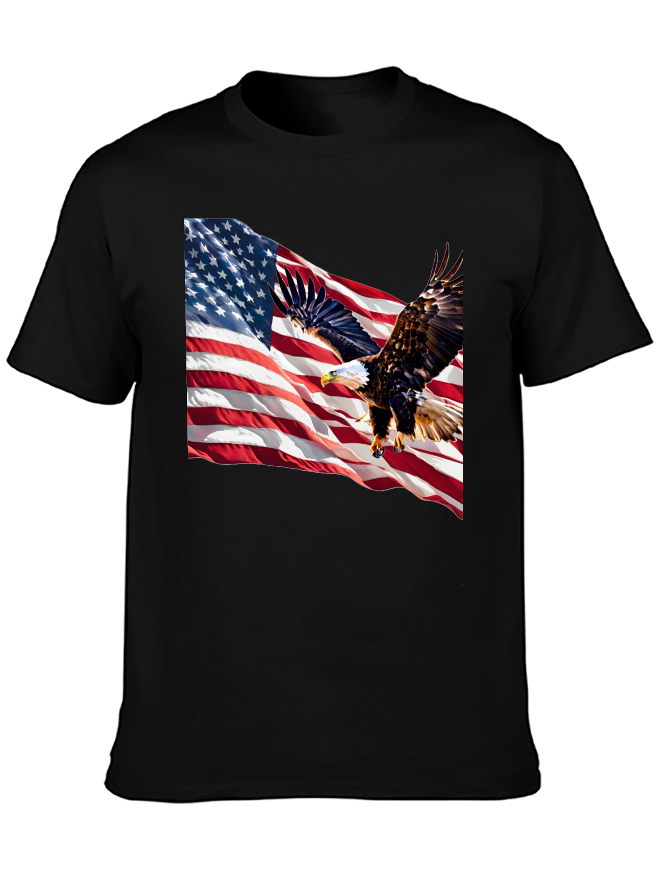 American Flag Eagle Graphic Tee - Patriotic Style