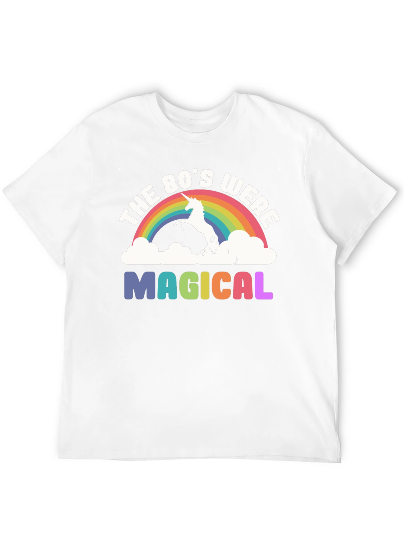 80s Magical Unicorn Rainbow Graphic Tee