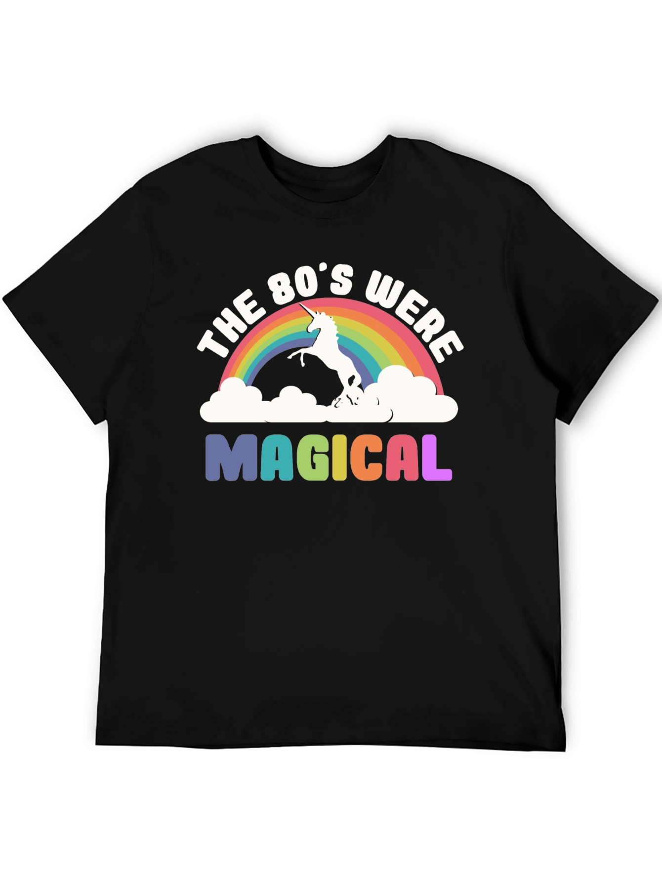 80s Magical Unicorn Rainbow Graphic Tee