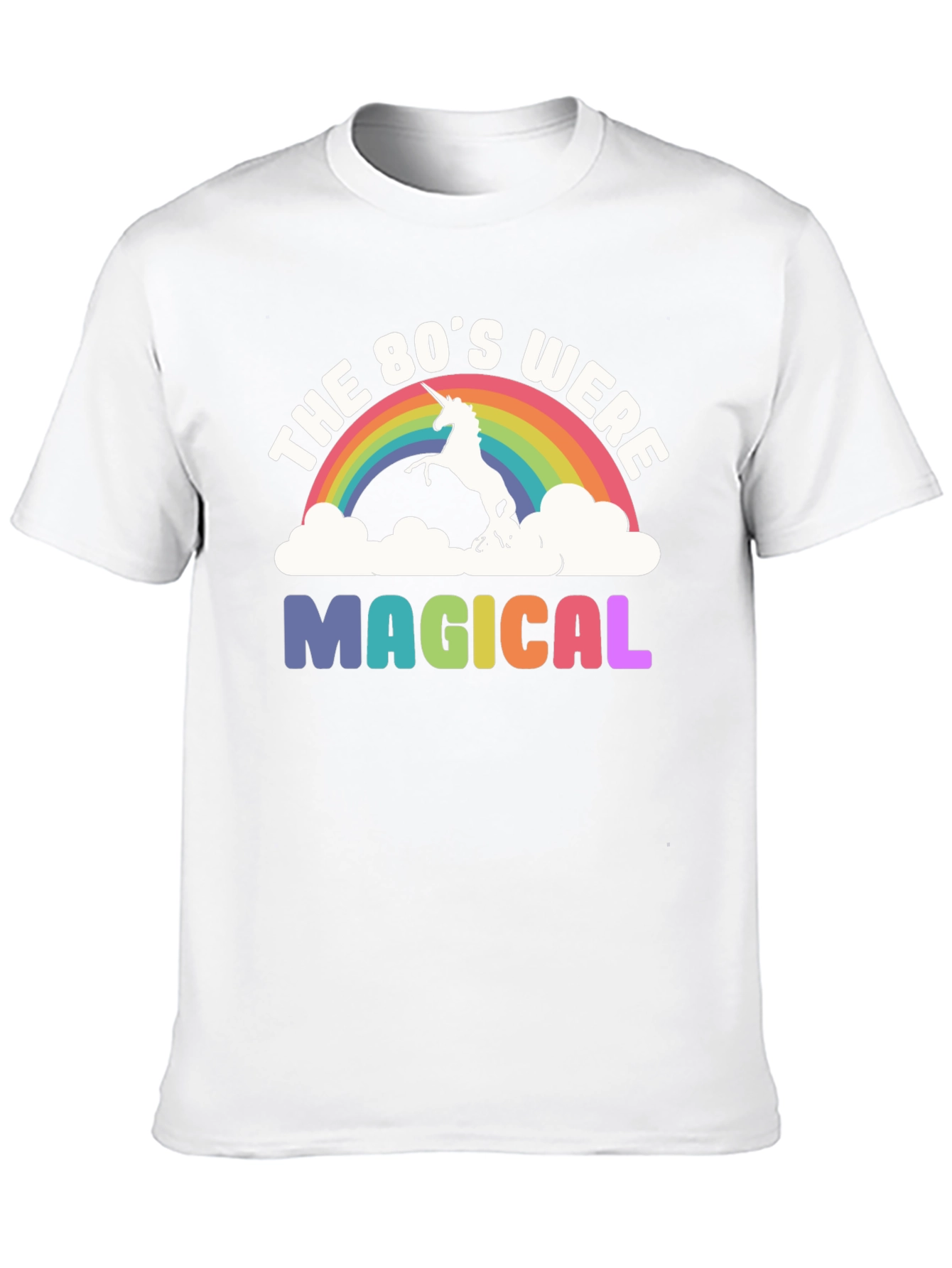 80s Magical Unicorn Rainbow Graphic Tee