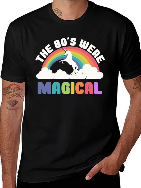 80s Magical Unicorn Rainbow Graphic Tee