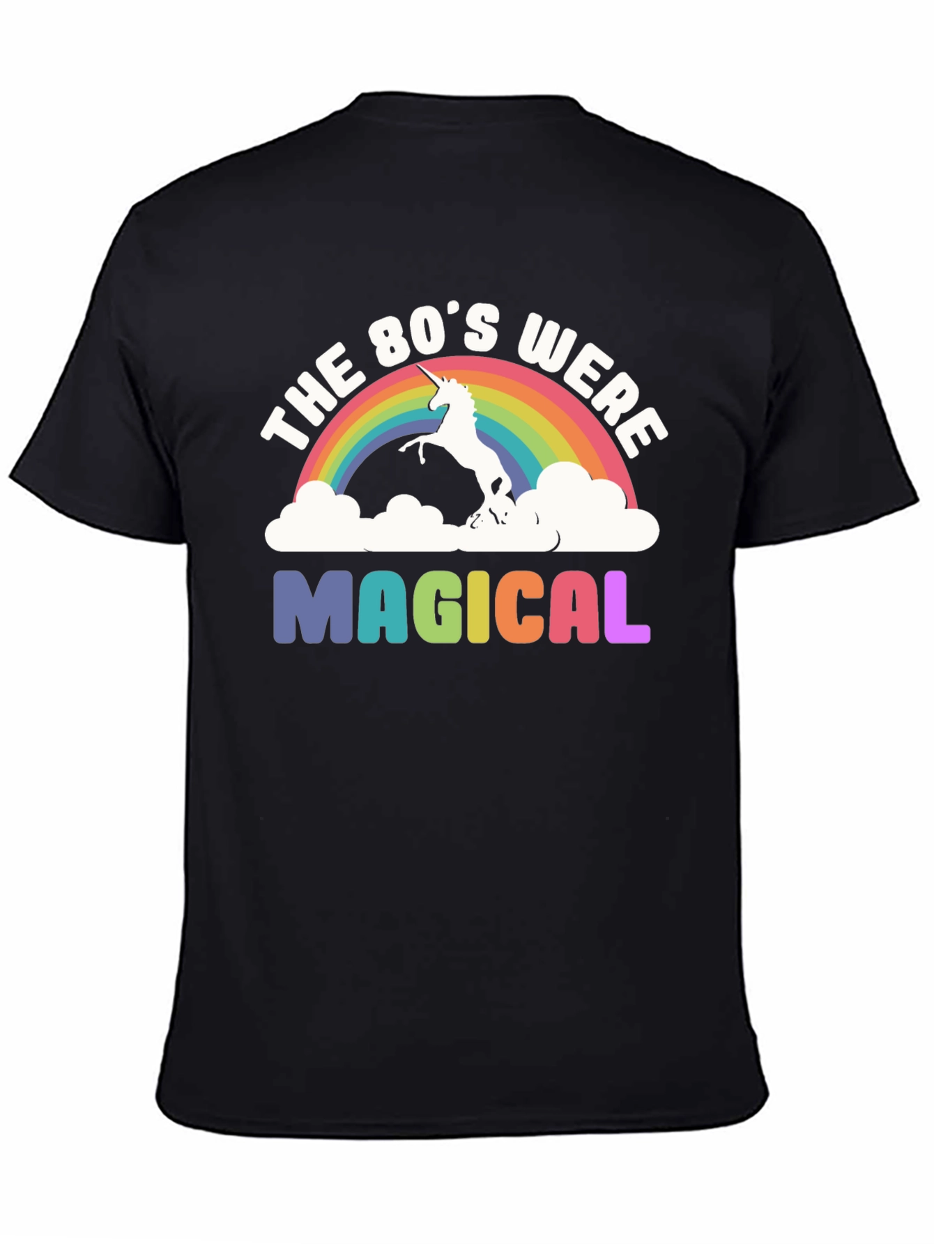 80s Magical Unicorn Rainbow Graphic Tee