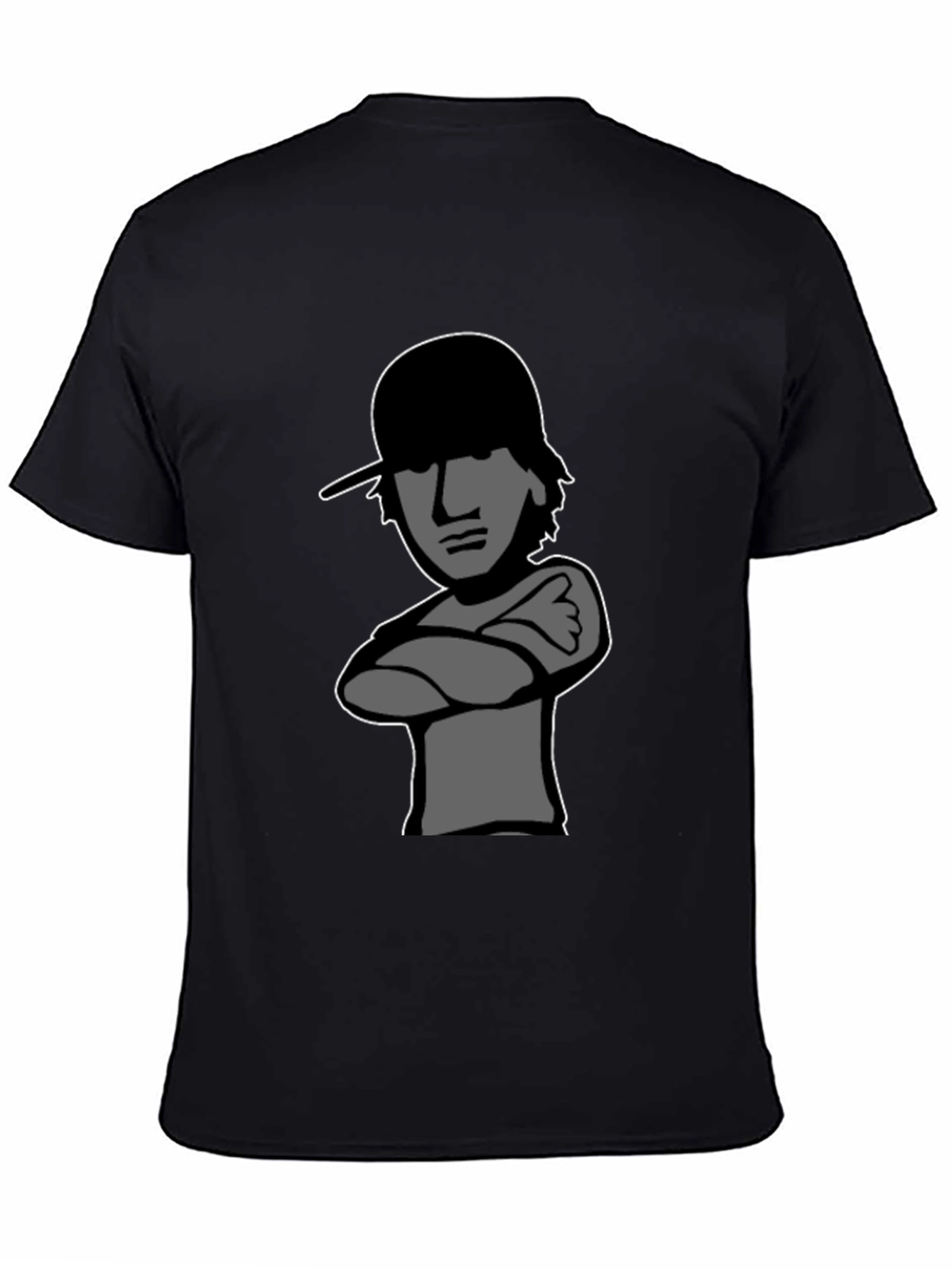 Cool Cartoon Graphic Tee - Mens Black T-Shirt