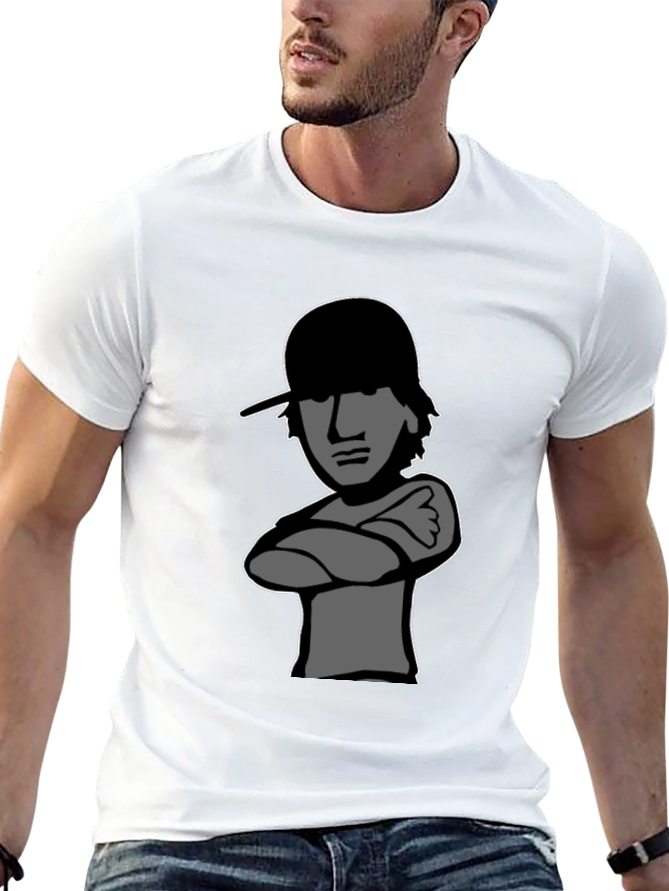 Cool Cartoon Graphic Tee - Mens Black T-Shirt