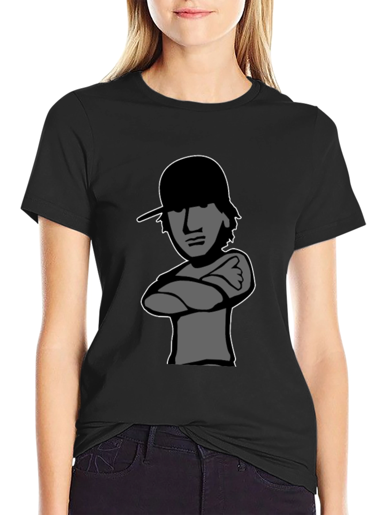 Cool Cartoon Graphic Tee - Mens Black T-Shirt