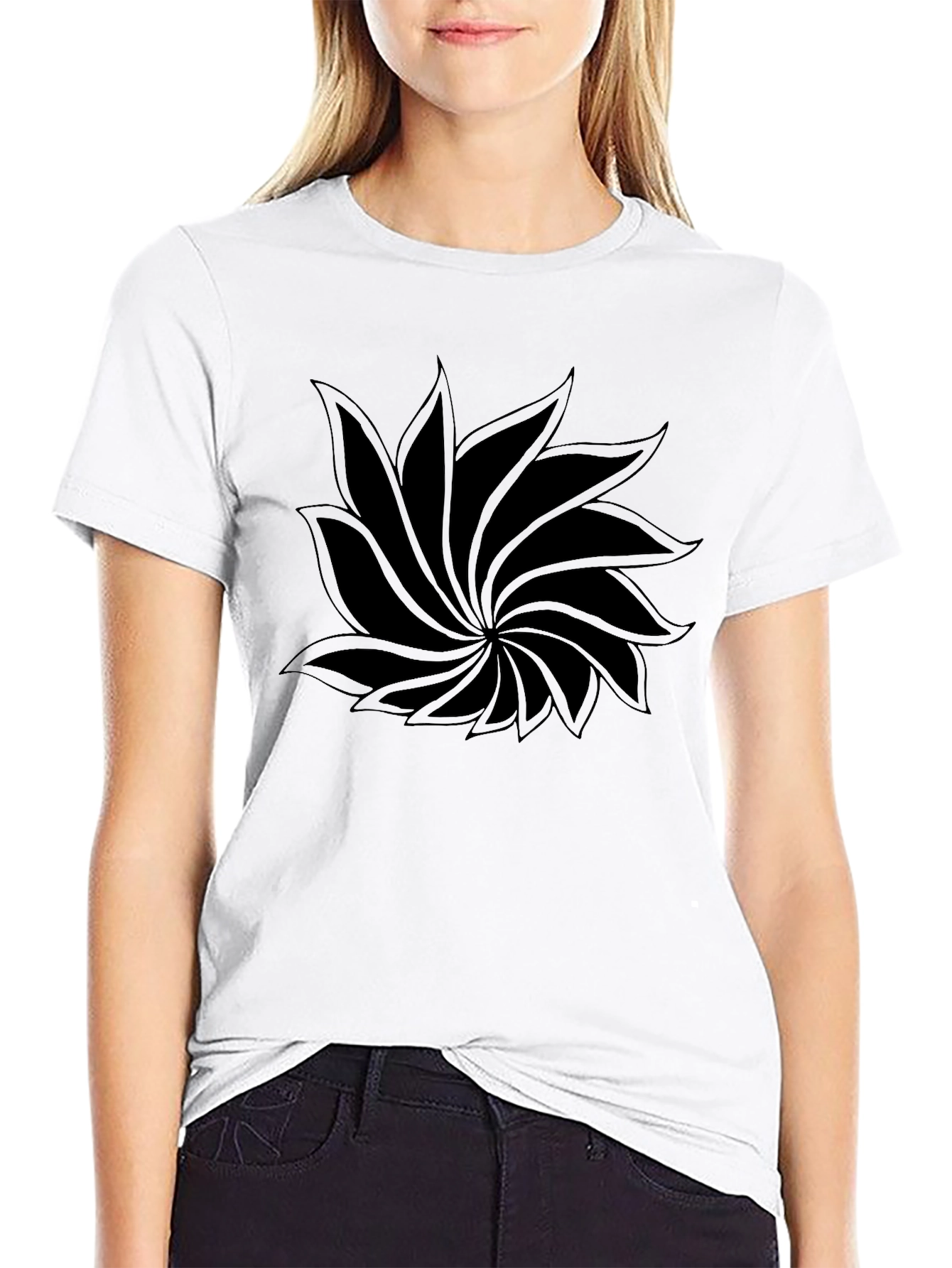 Black Floral Graphic T-Shirt - Casual Style