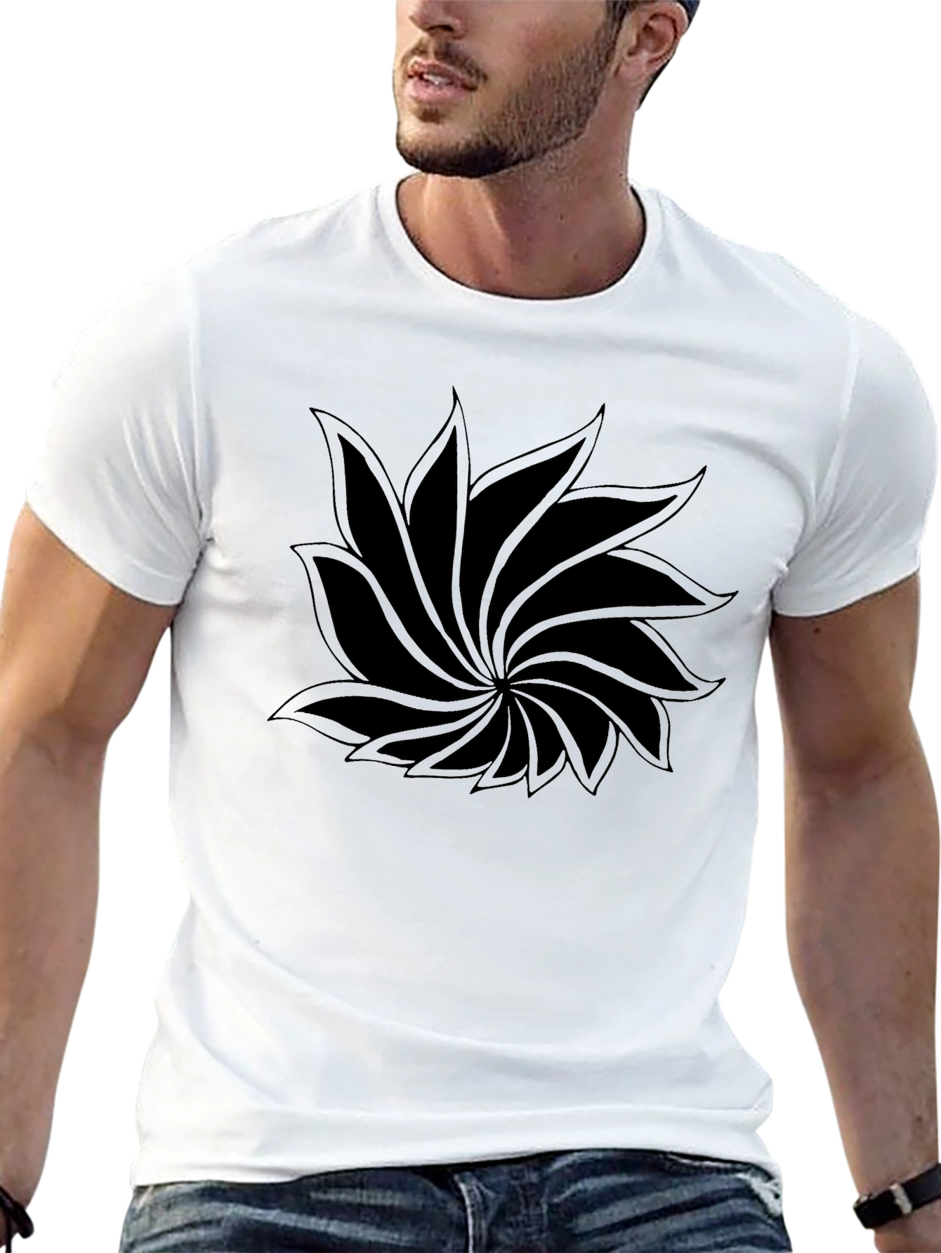 Black Floral Graphic T-Shirt - Casual Style