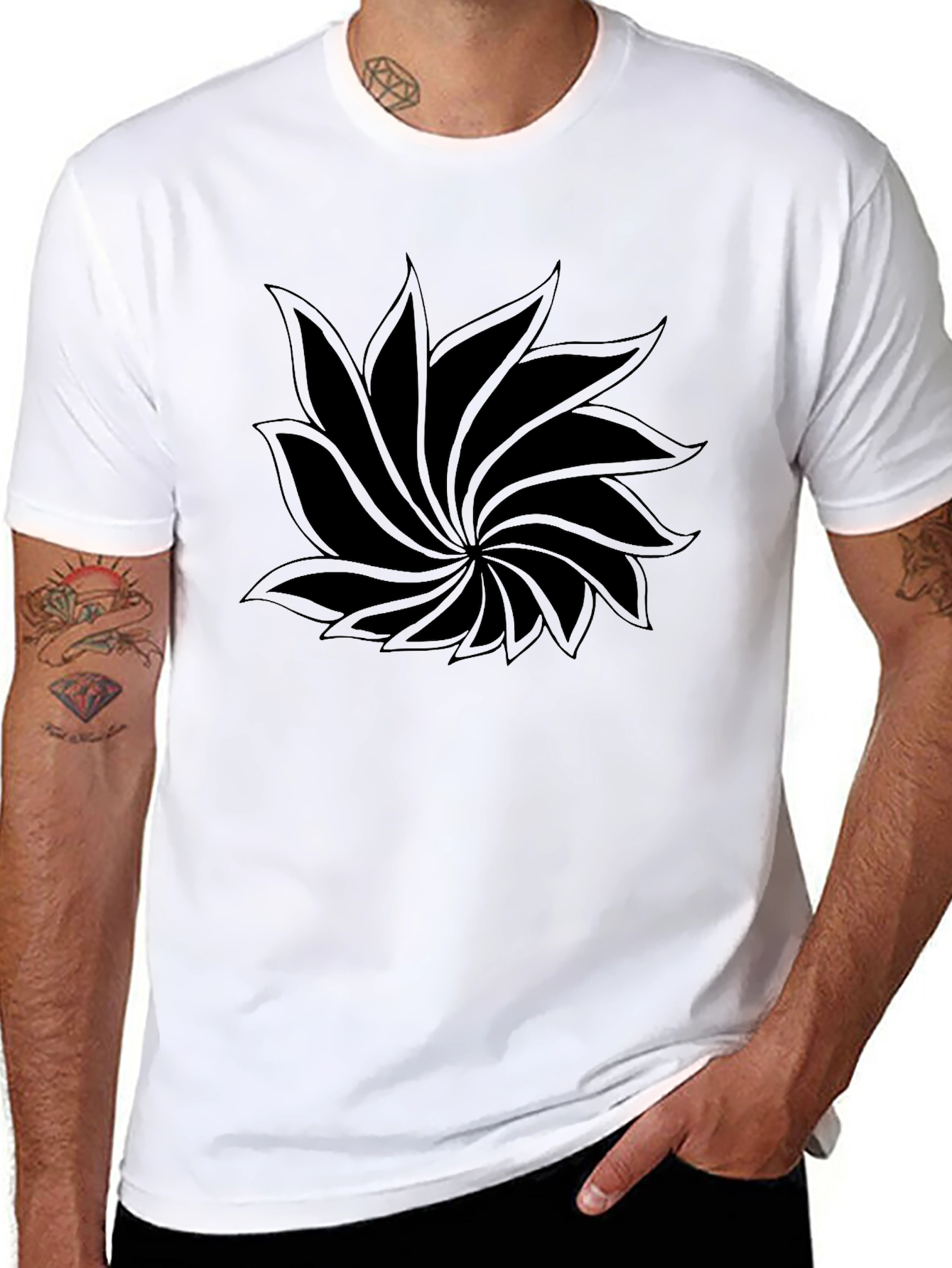 Black Floral Graphic T-Shirt - Casual Style