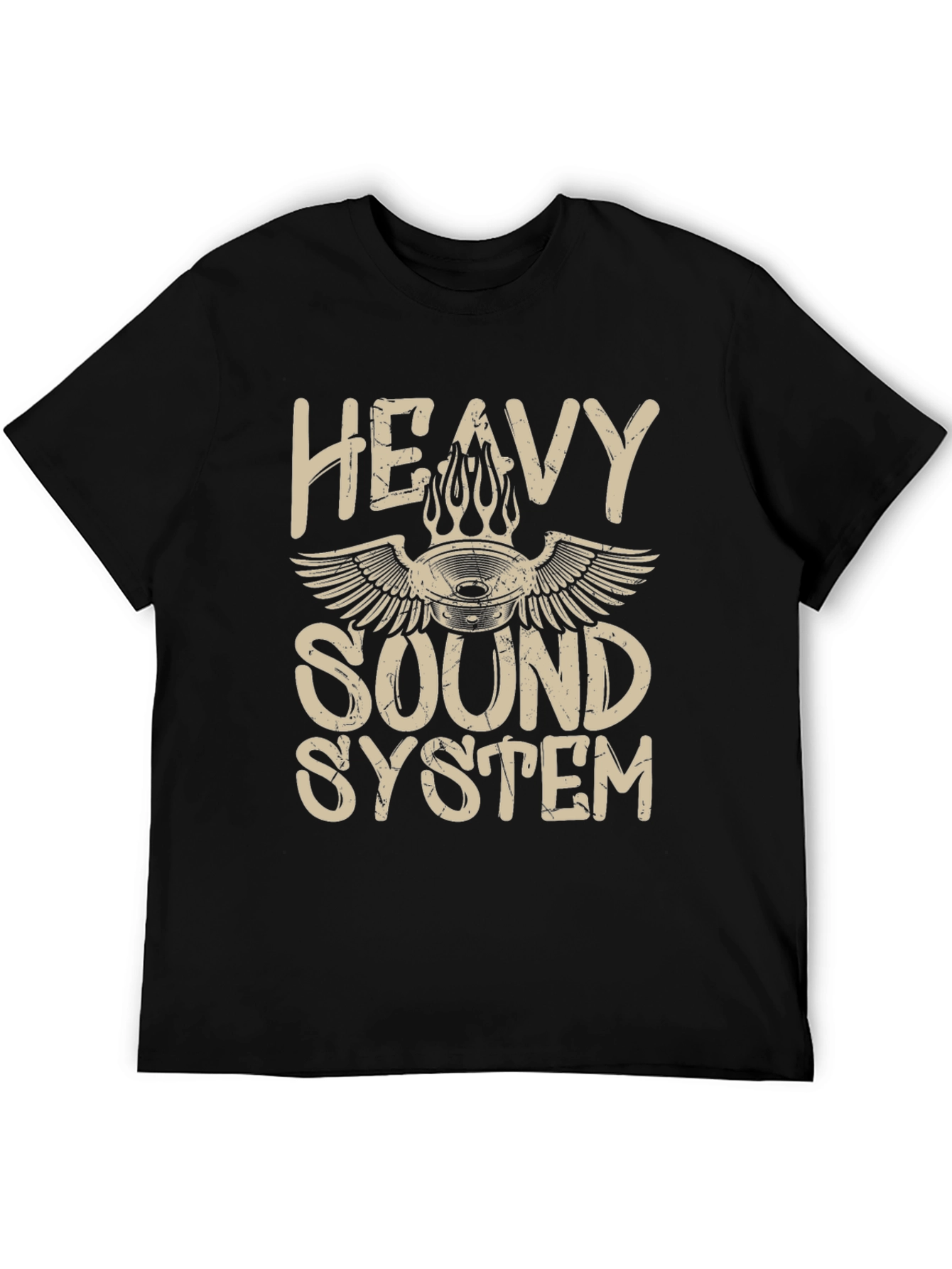 Heavy Sound System Black T-Shirt Music Lover