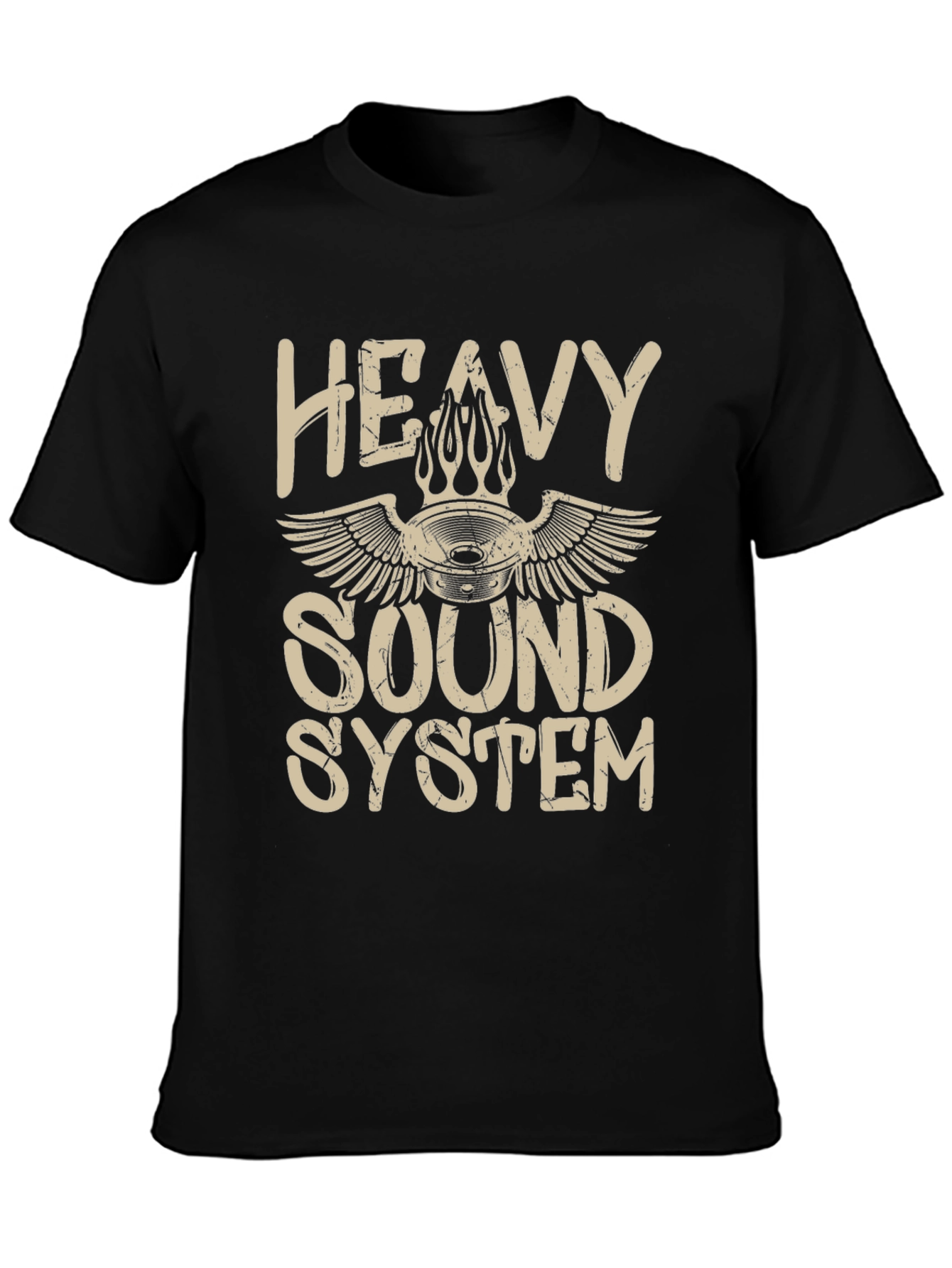 Heavy Sound System Black T-Shirt Music Lover
