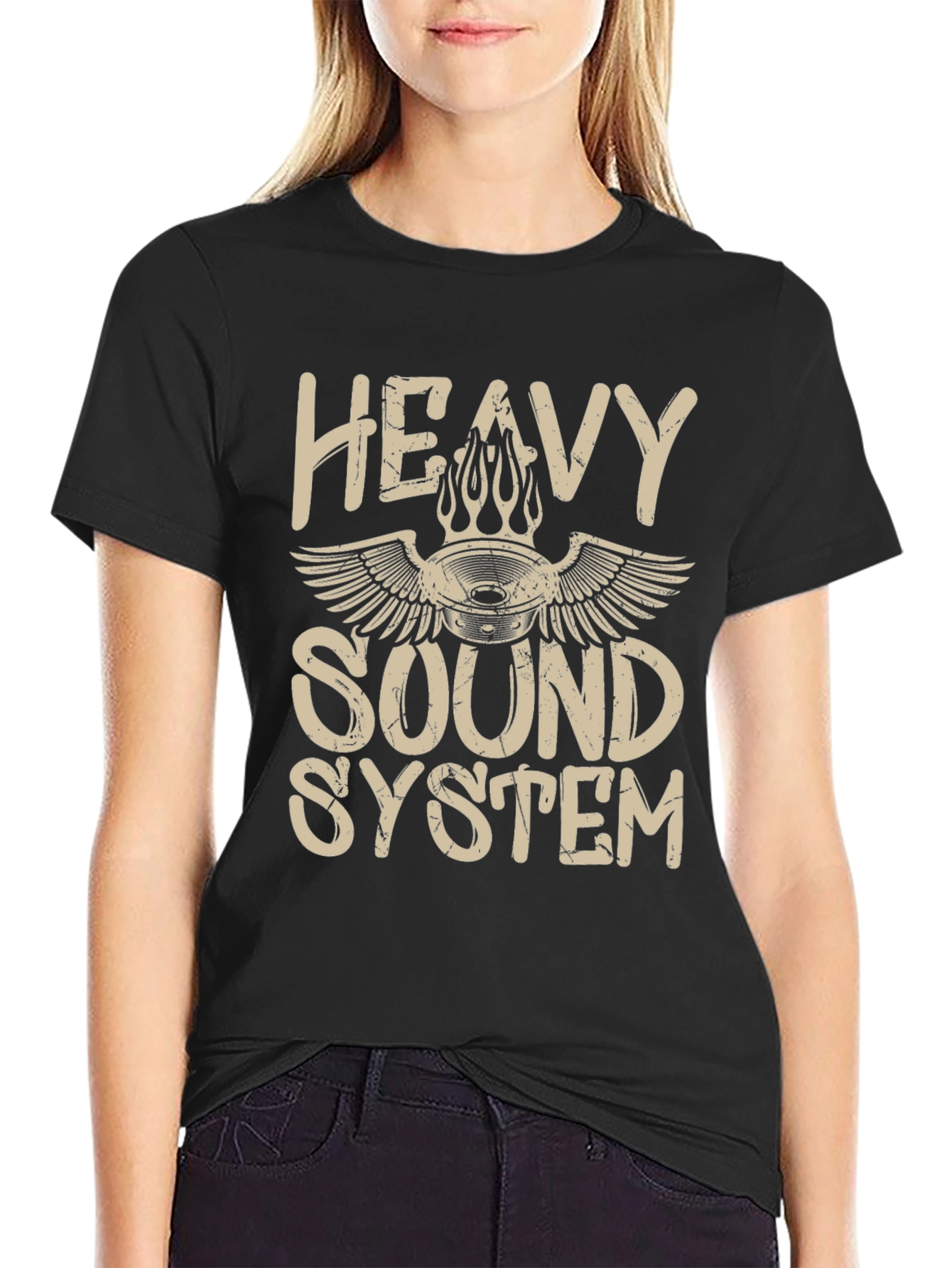 Heavy Sound System Black T-Shirt Music Lover