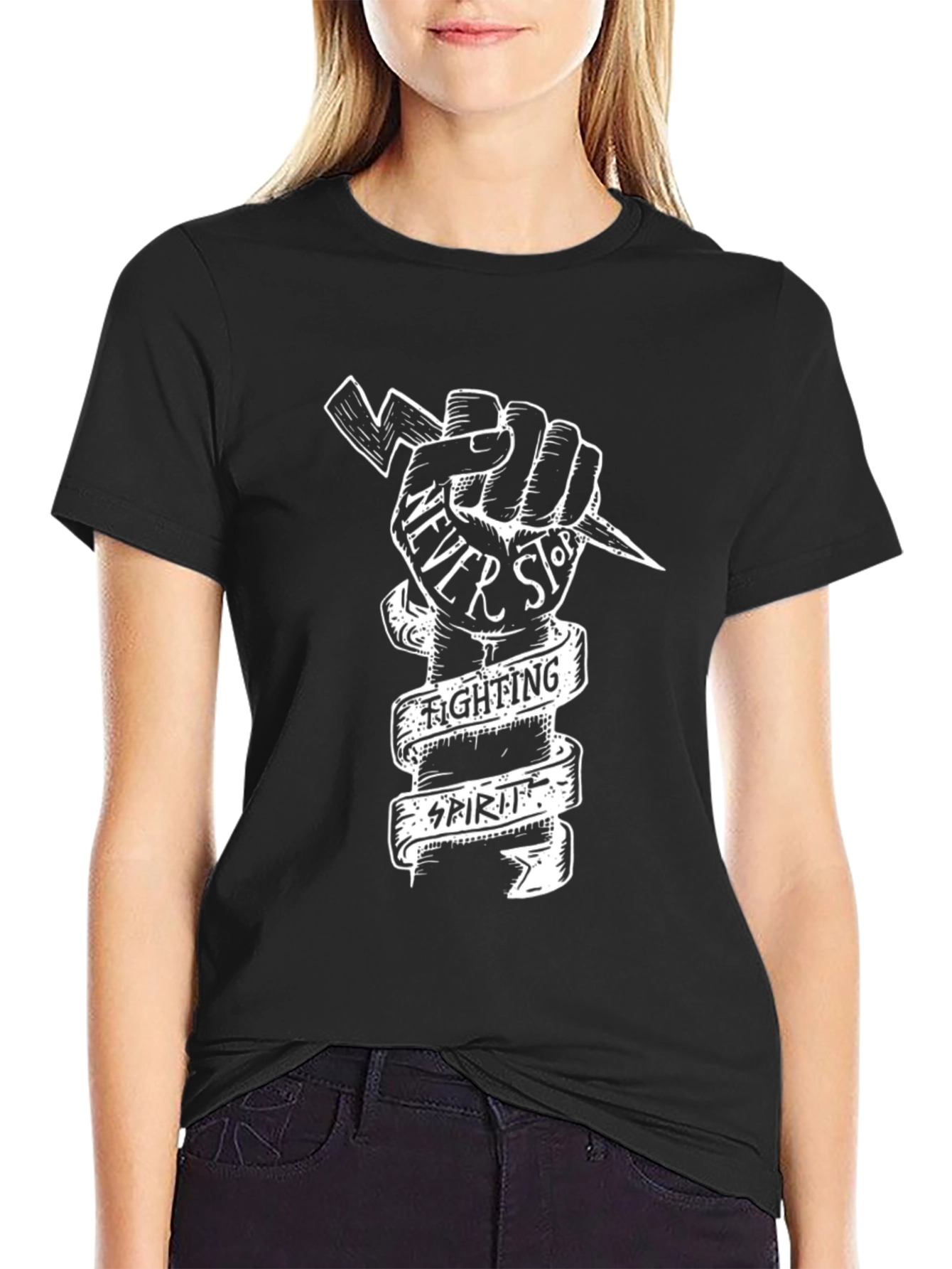 Never Stop Fighting Spirit Graphic T-Shirt